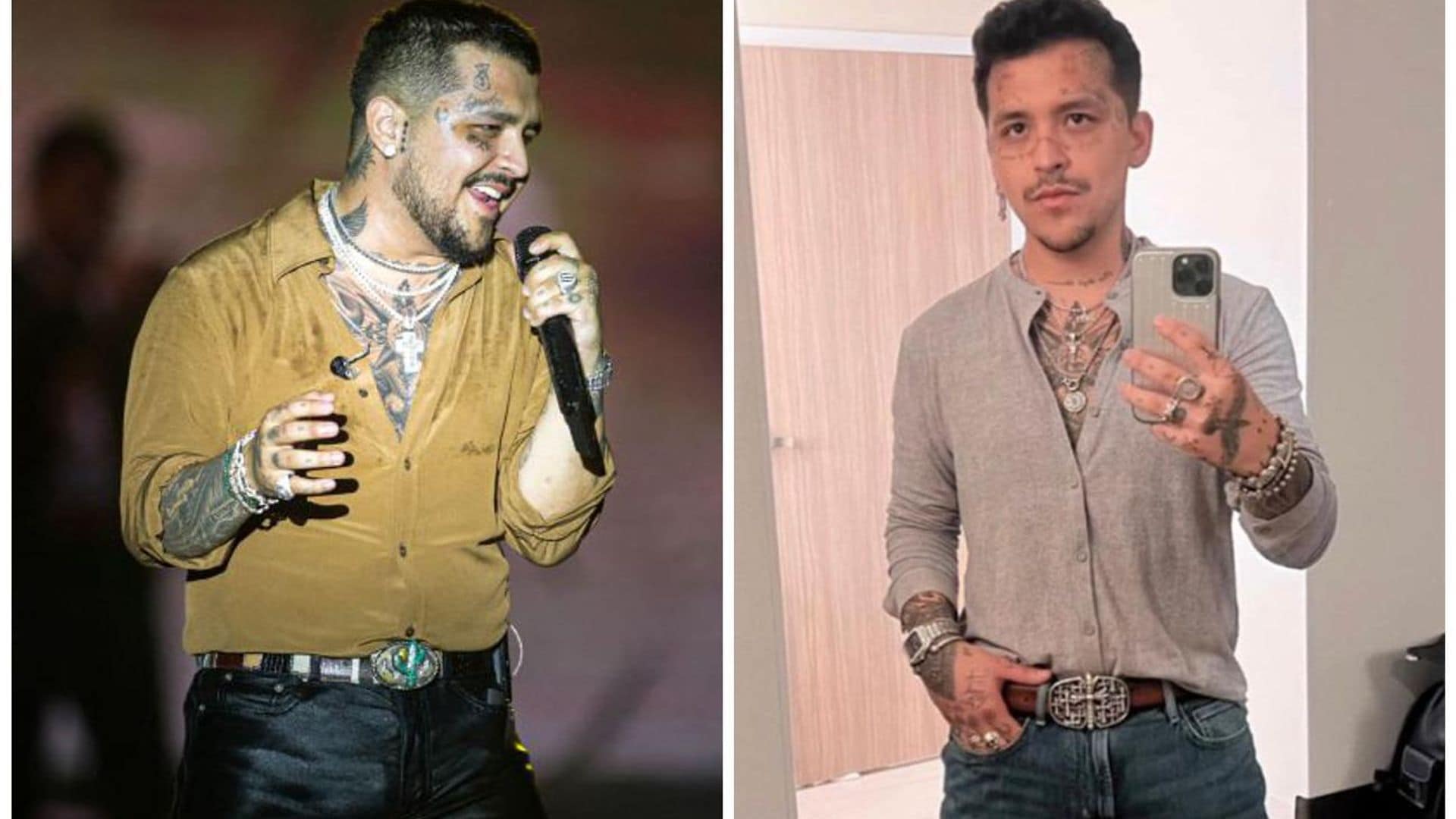 El sorprendente cambio de Christian Nodal; luce más delgado y con menos tatuajes