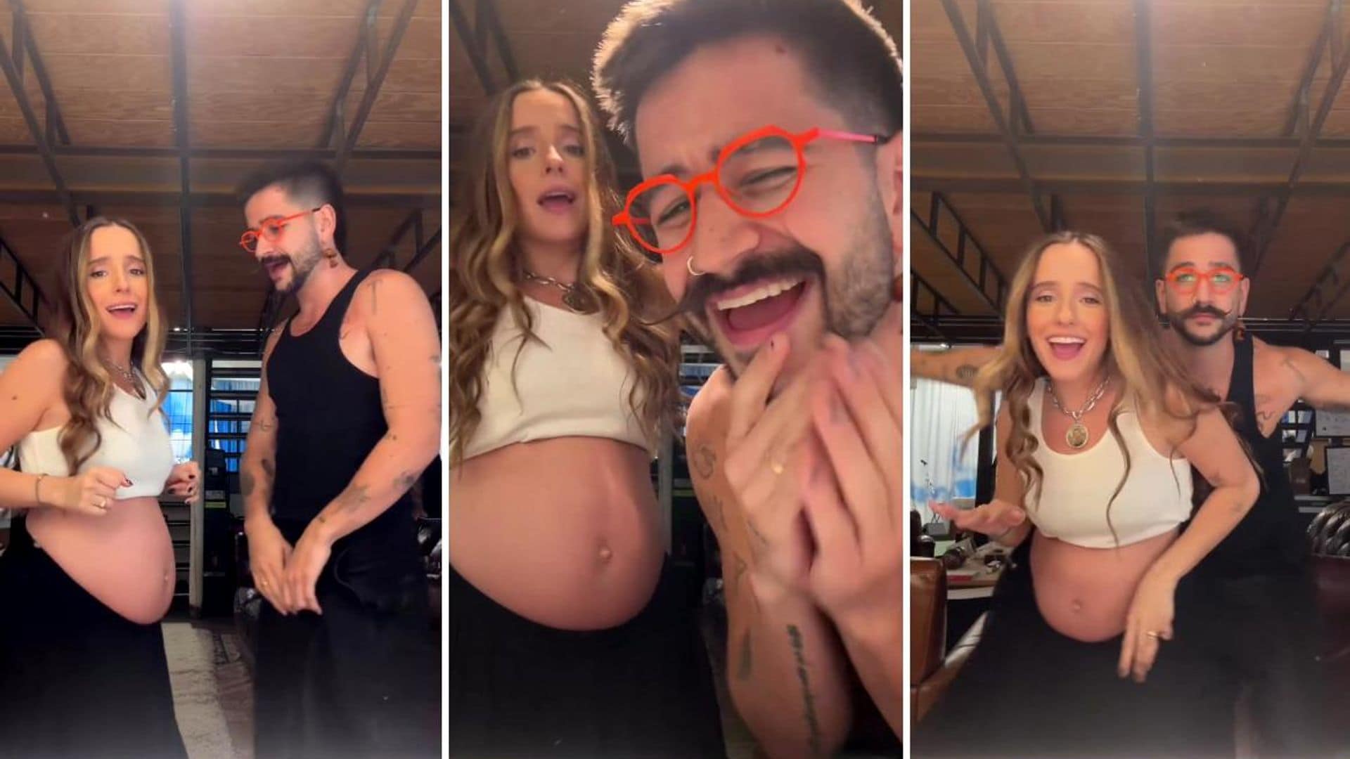 Evaluna Montaner muestra su crecida pancita de embarazo bailando salsa con Camilo
