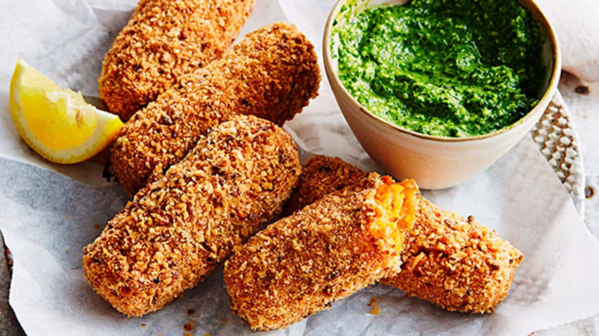 Croquetas de boniato, champiñón y cúrcuma