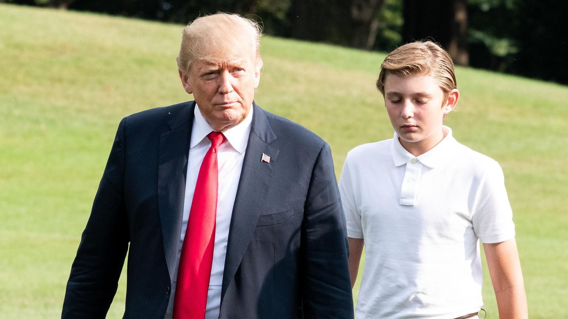 president donald trump first lady melania trump and barron