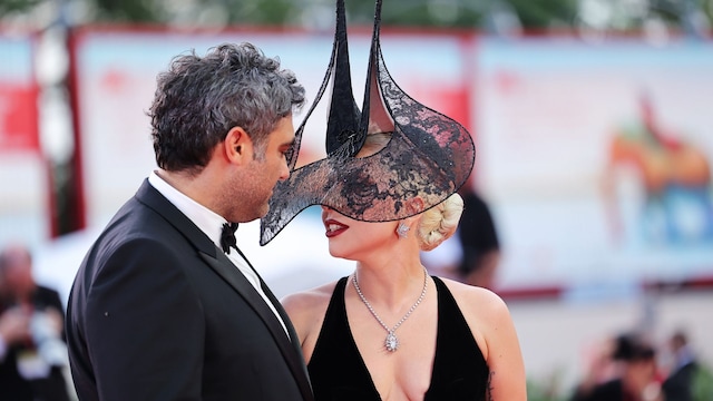 Lady Gaga y Michael Polansky en el estreno de Joker: Folie a Deux en el festival de cine de Venecia, septiembre de 2024