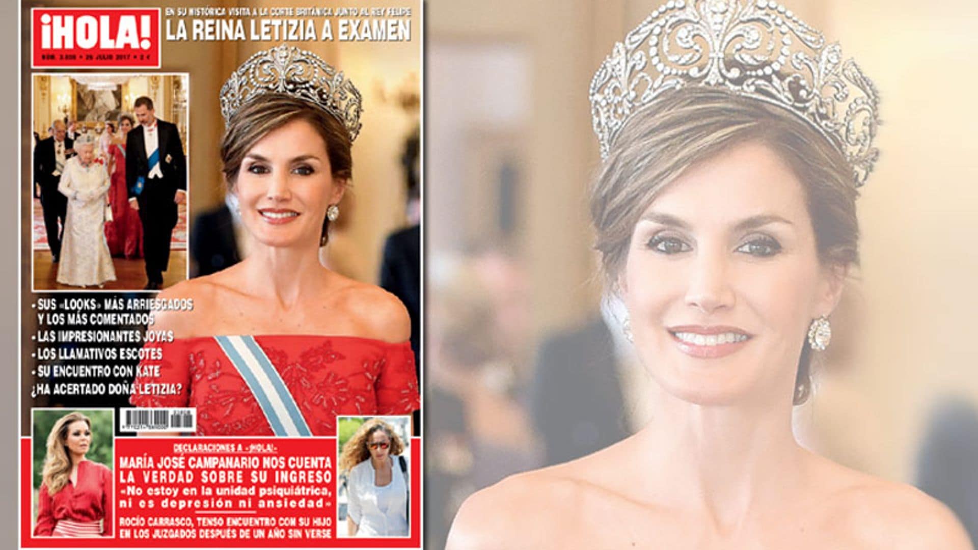 En ¡HOLA! La reina Letizia, a examen: en su histórica visita a la corte británica junto al rey Felipe