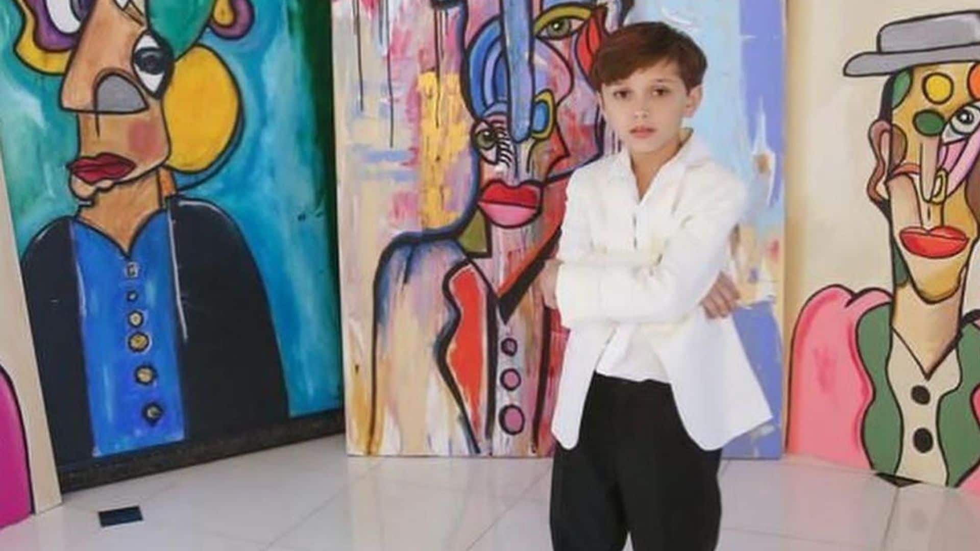 Andres Valencia, el pintor de 11 años que vende sus obras en más de 100 mil dólares