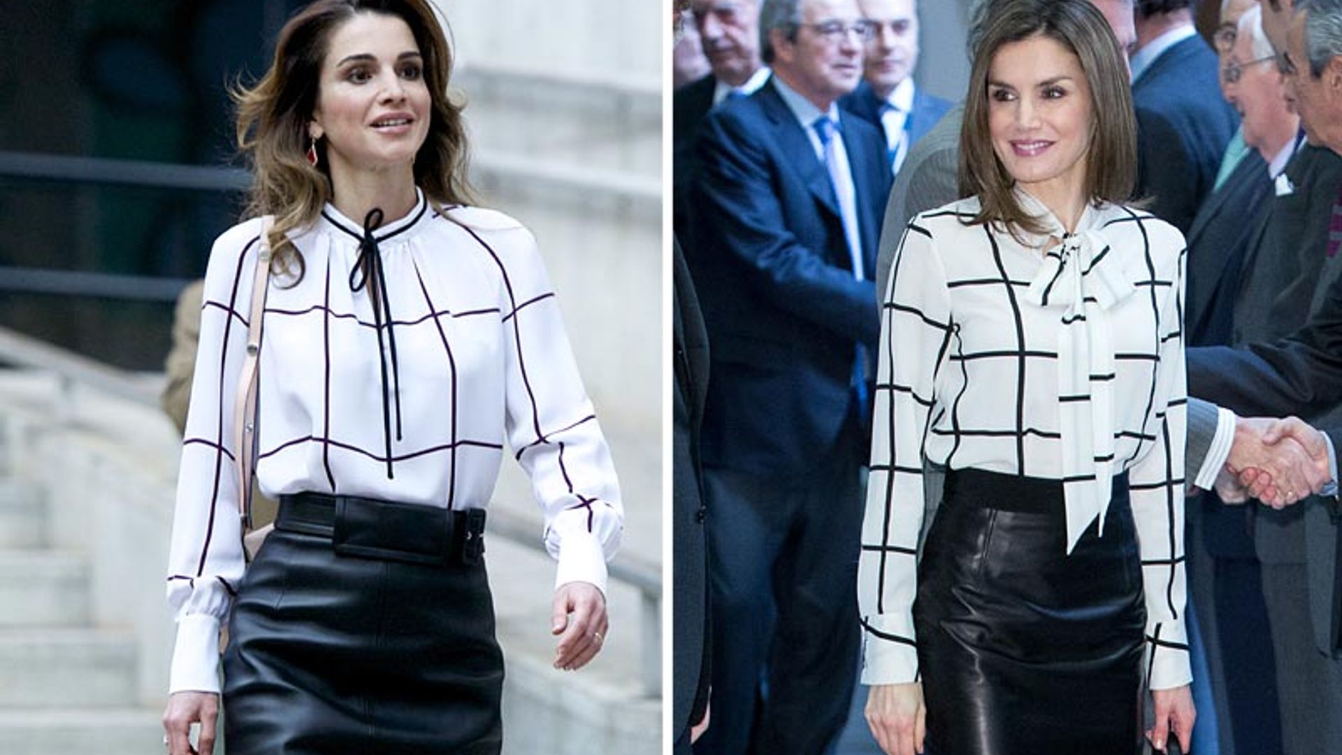 La reina Letizia y su 'look' estilo Rania de Jordania: Encuentra las diferencias (y viste como ellas)