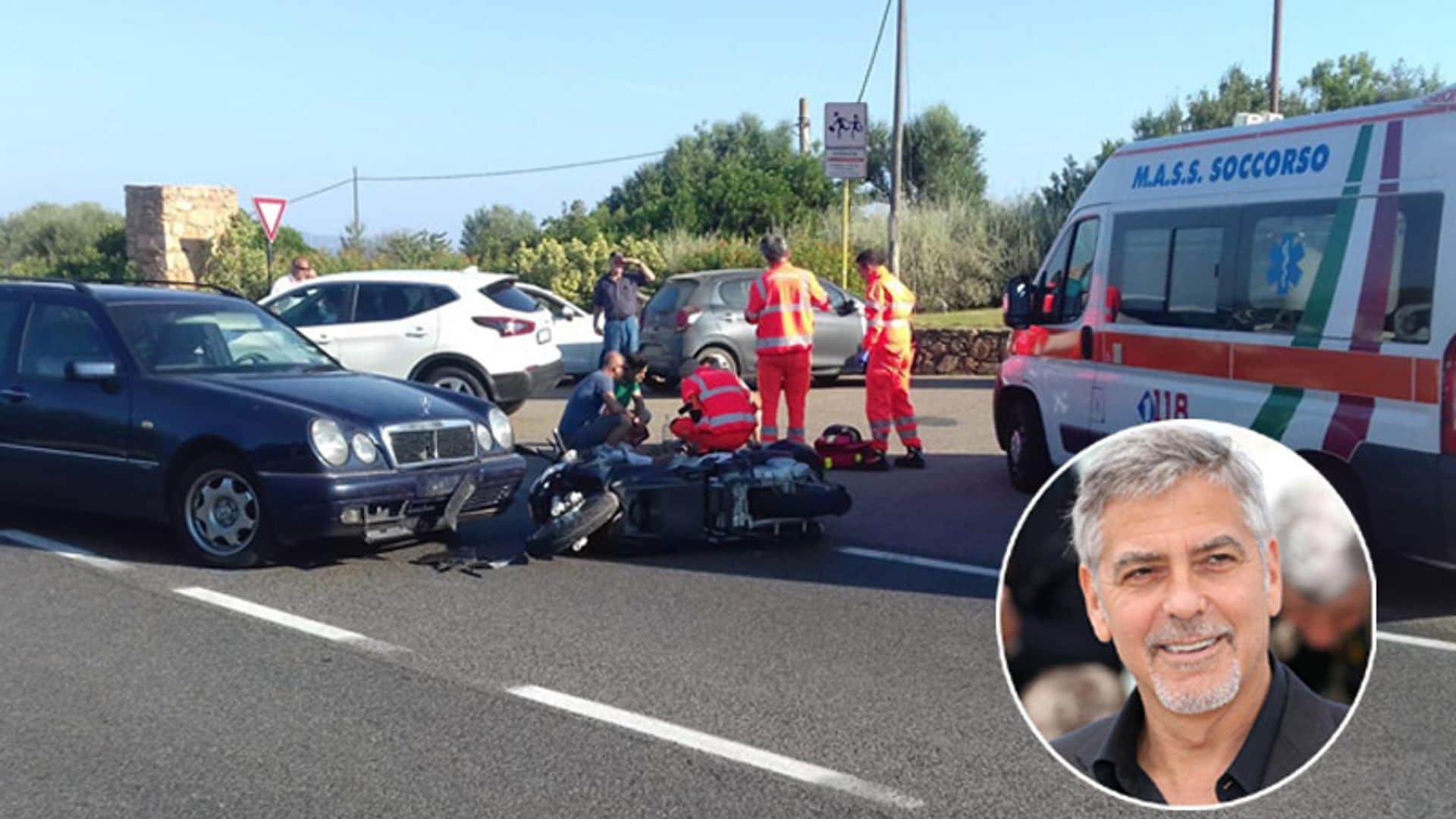 Las imágenes del accidente de moto que ha sufrido George Clooney en Cerdeña