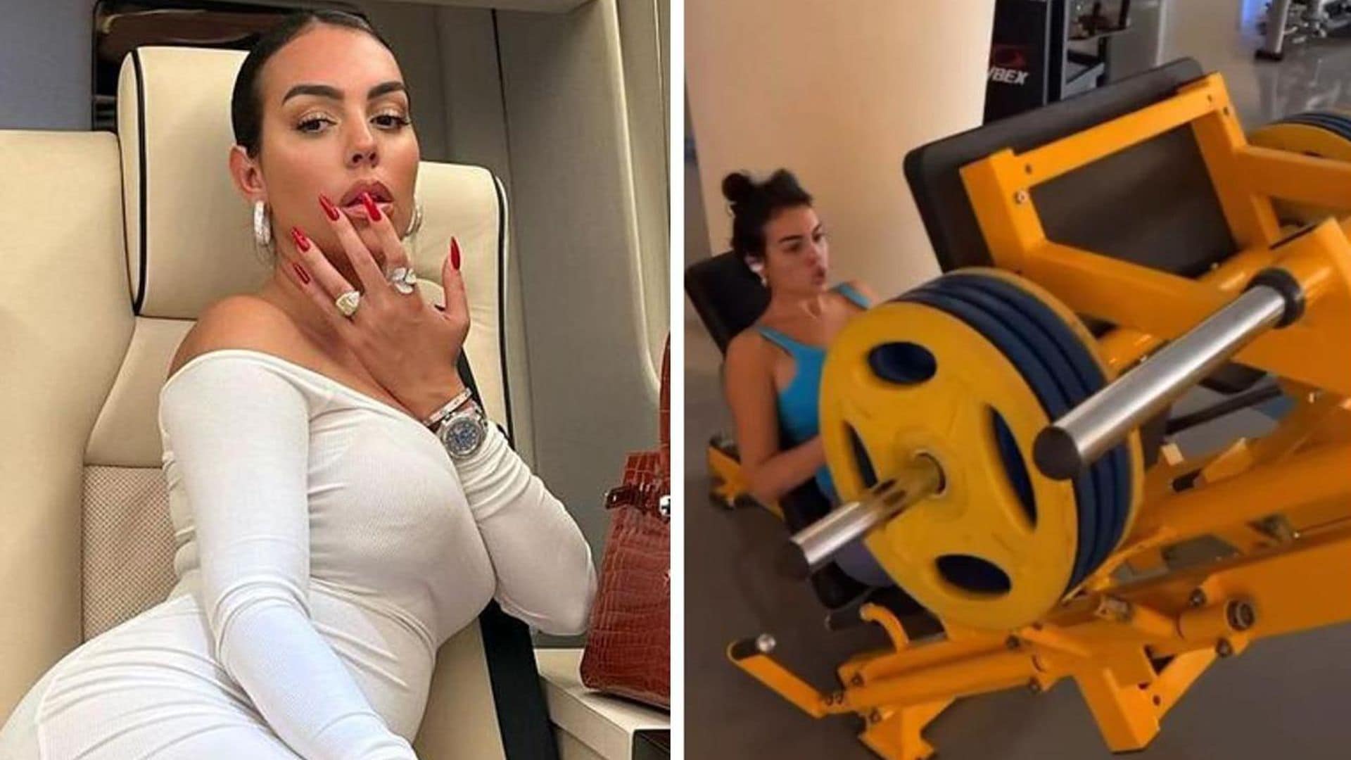 Georgina Rodríguez sorprende con la increíble cantidad de peso en su rutina en el gimnasio
