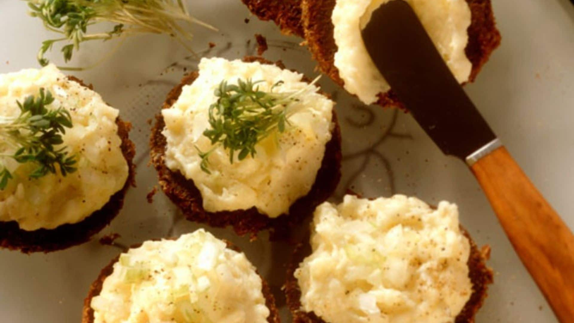 'Mousse' de patata con queso de cabra