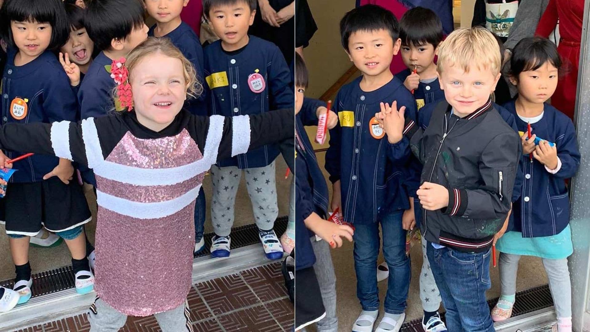 '¡Konnichiwa!' Jacques y Gabriella de Mónaco, dos alumnos aplicados en una escuela de Japón