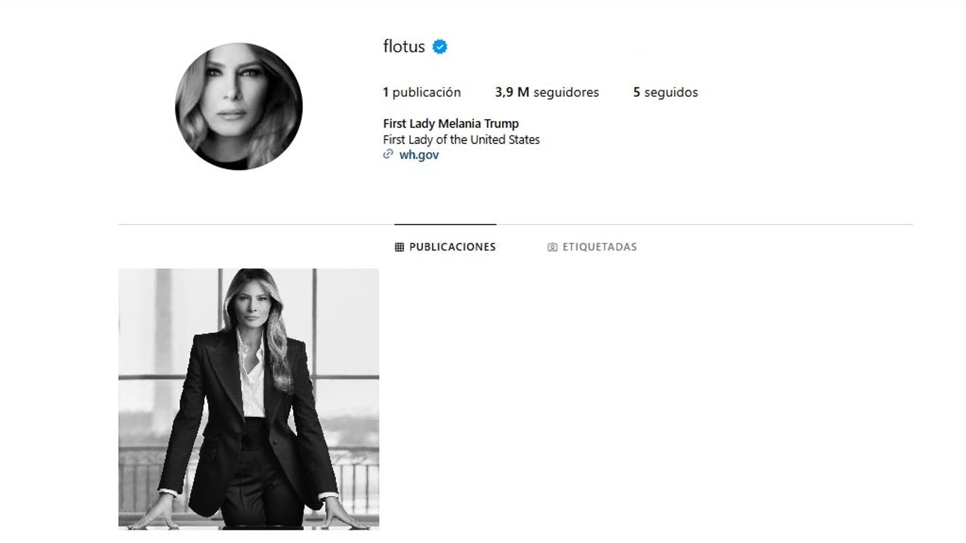 La cuenta de @flotus en Instagram tiene casi cuatro millones de seguidores