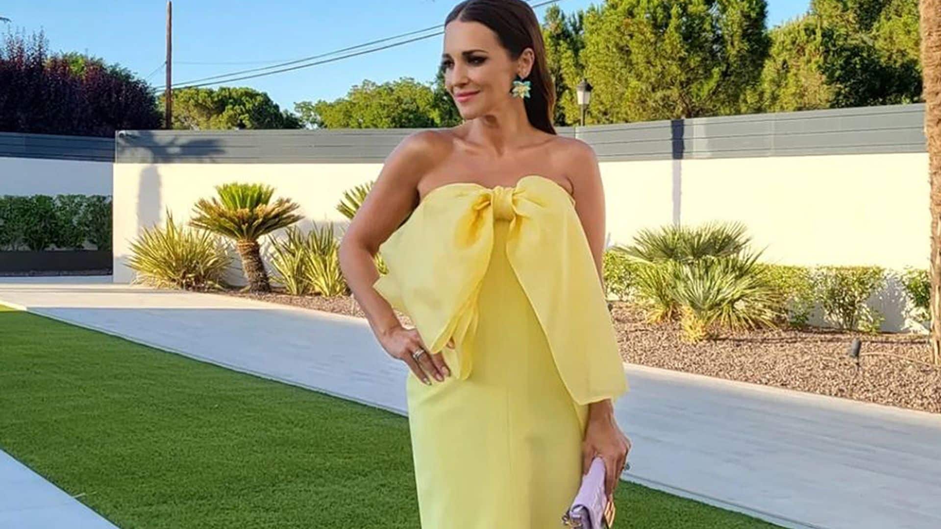 paula echevarria vestido amarillo invitada truco estilo