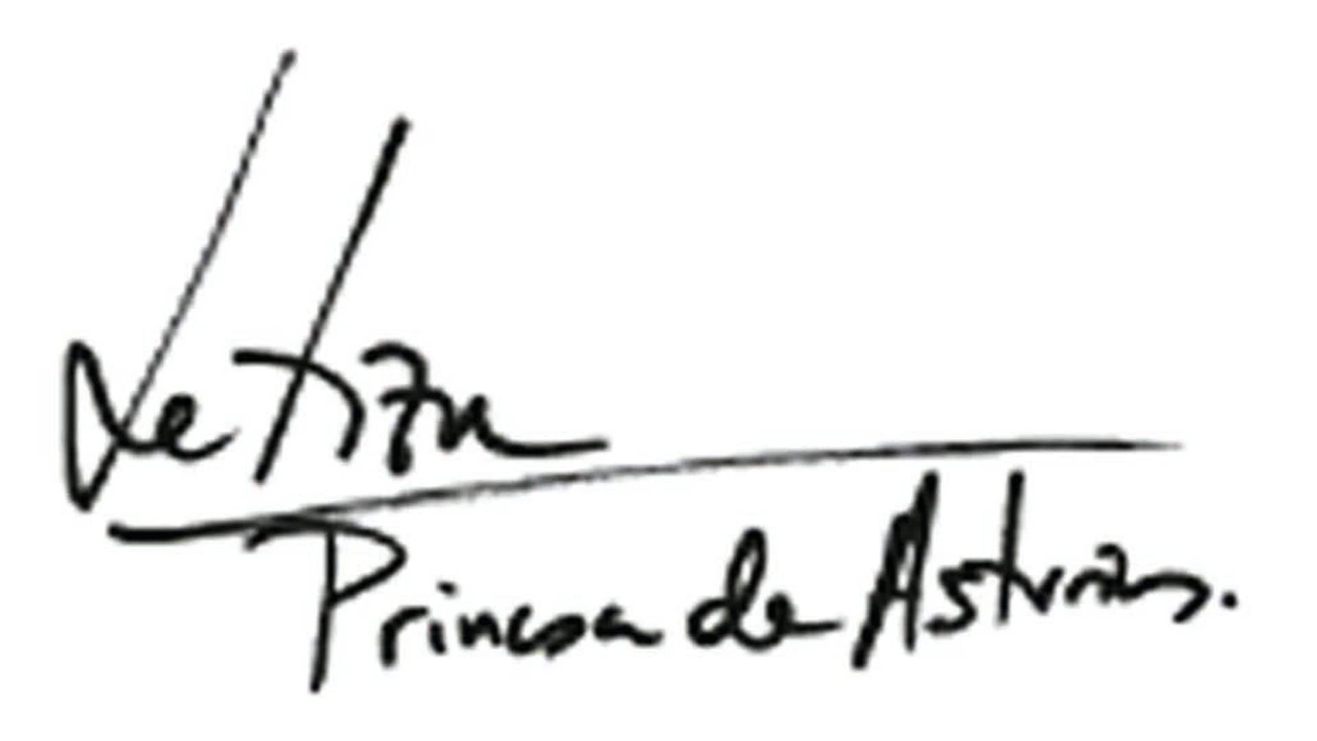 Firma de Letizia como princesa de Asturias