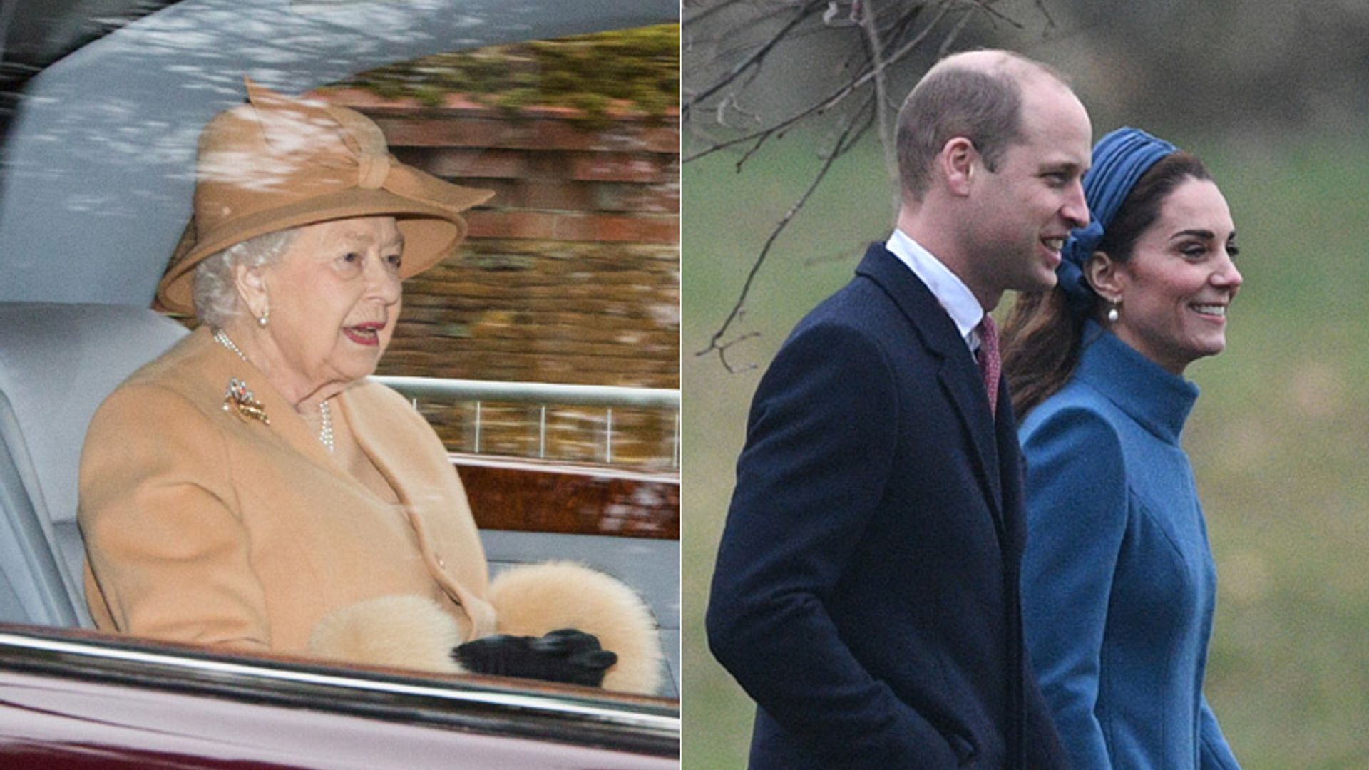 Los Duques de Cambridge se unen a Isabel II en la misa de Sandringham