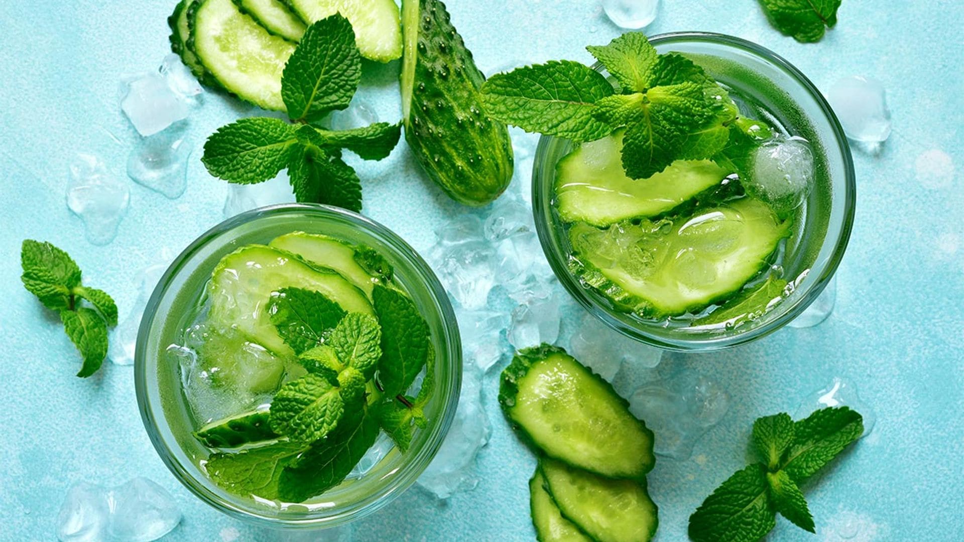 Bebida refrescante de pepino y menta