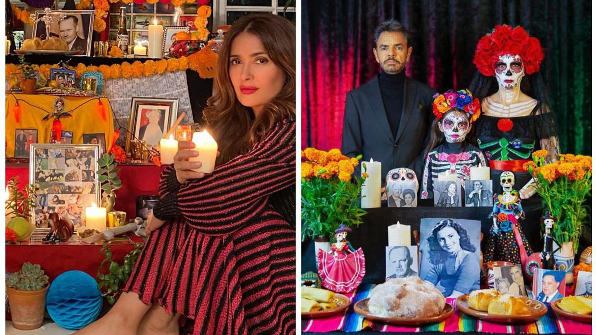 Eugenio Derbez, Salma Hayek y más famosos celebran el Dia de Muertos con una tradicional ofrenda