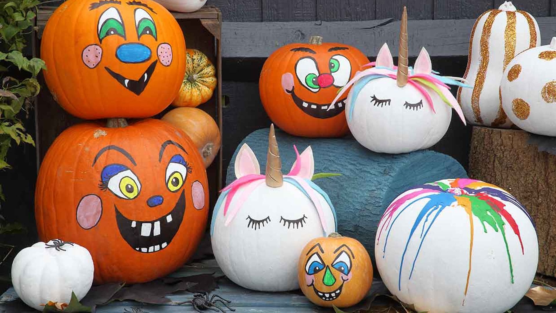 Prepara un Halloween alternativo decorando estas calabazas llenas de color y fantasía