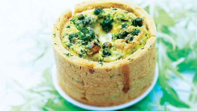 quiche guisantes menta