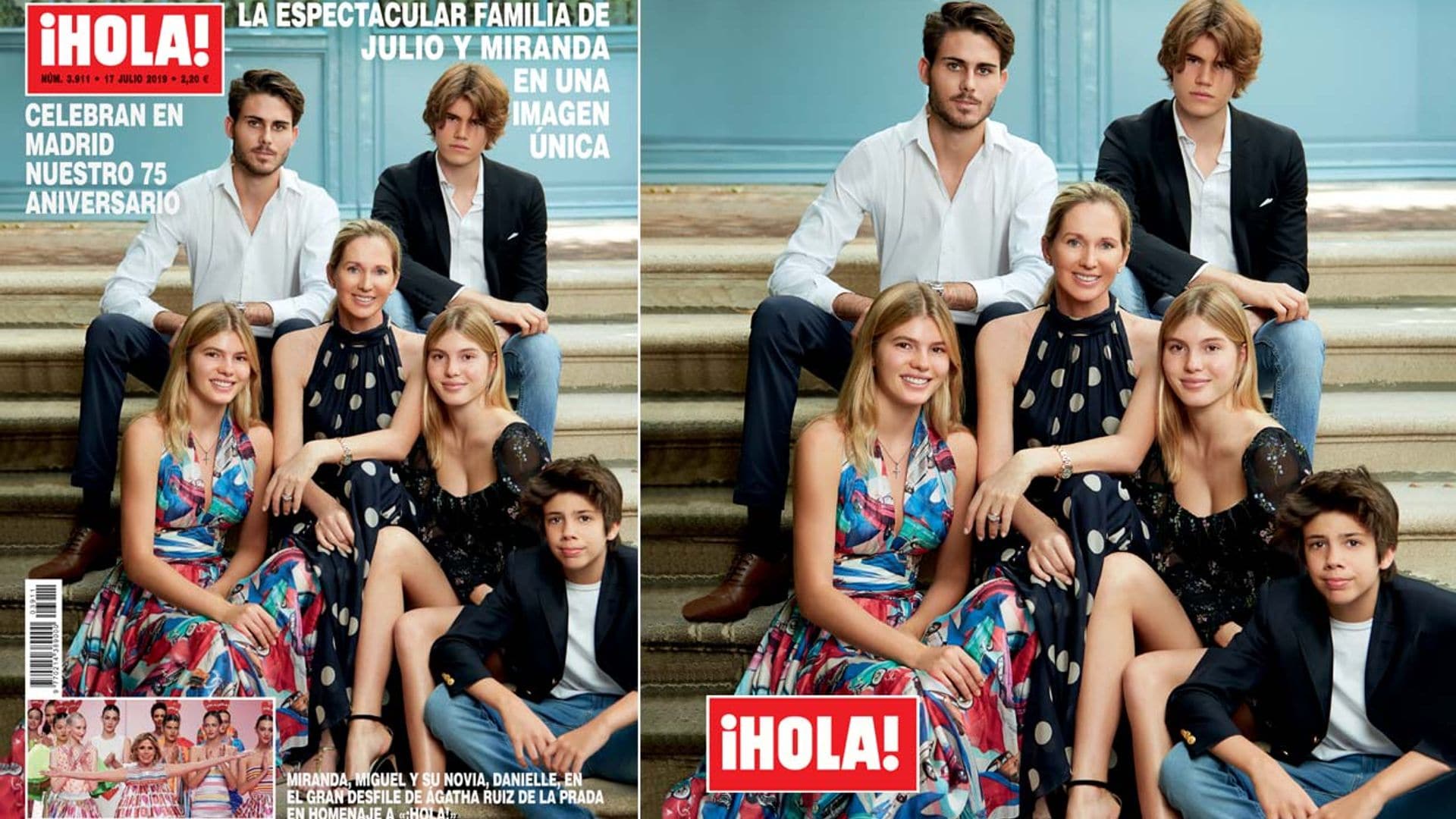 En ¡HOLA!, la espectacular familia de Julio y Miranda en una imagen única