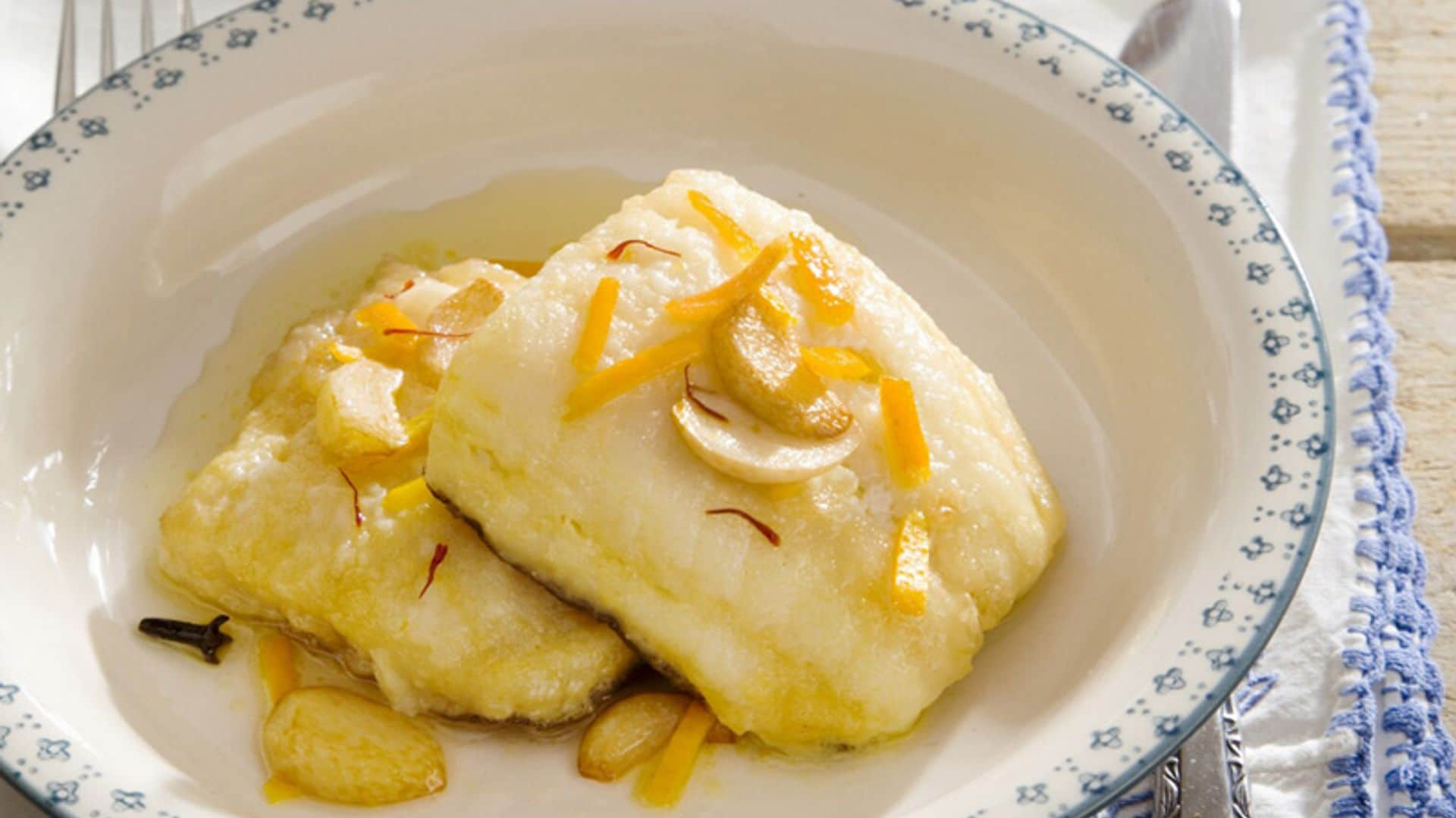 Bacalao con cítricos y azafrán