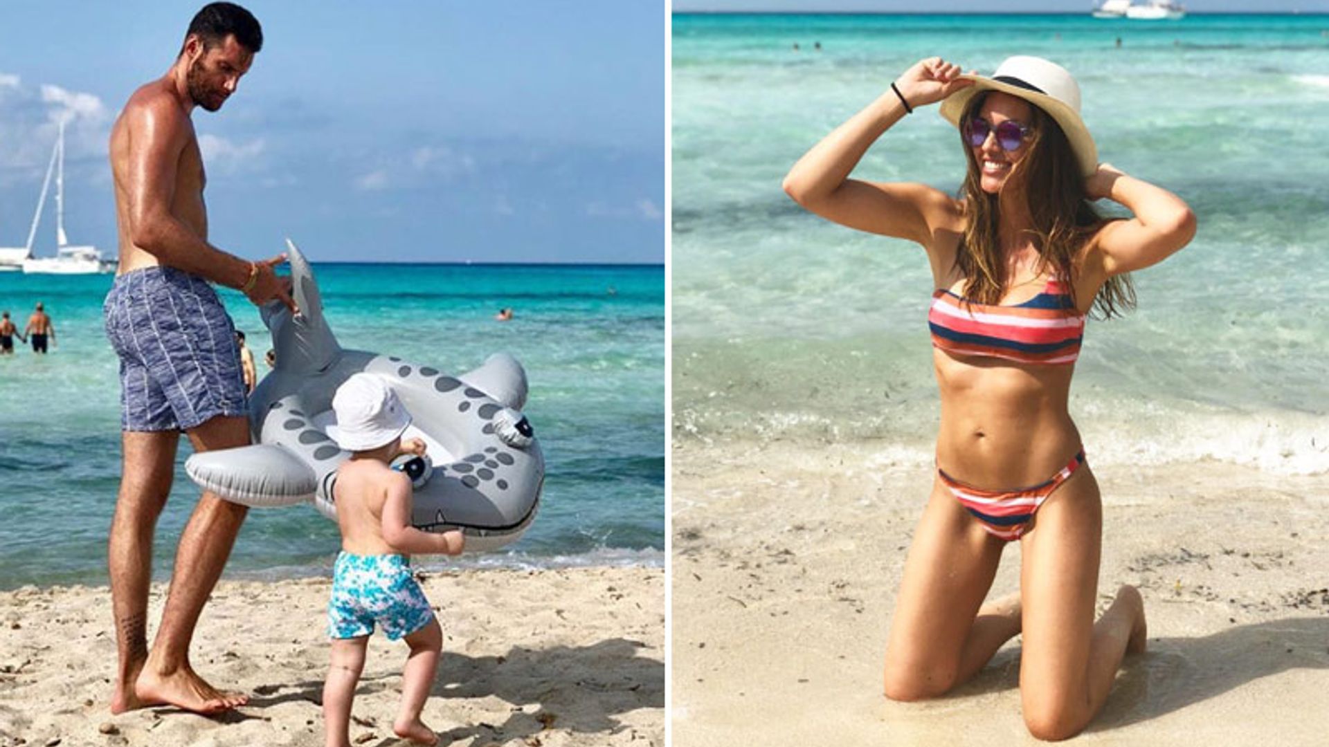 ¡Todos al agua! El divertido día de playa de Helen Lindes y Rudy Fernández con su hijo Alan