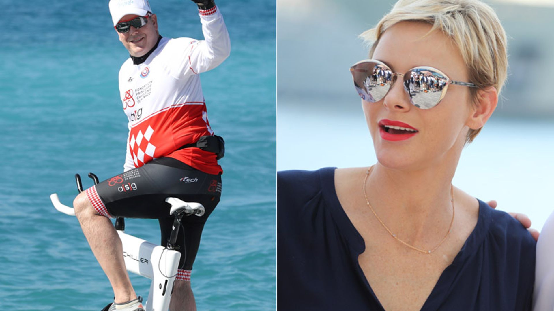 Alberto de Mónaco, al agua y en bicicleta por la princesa Charlene