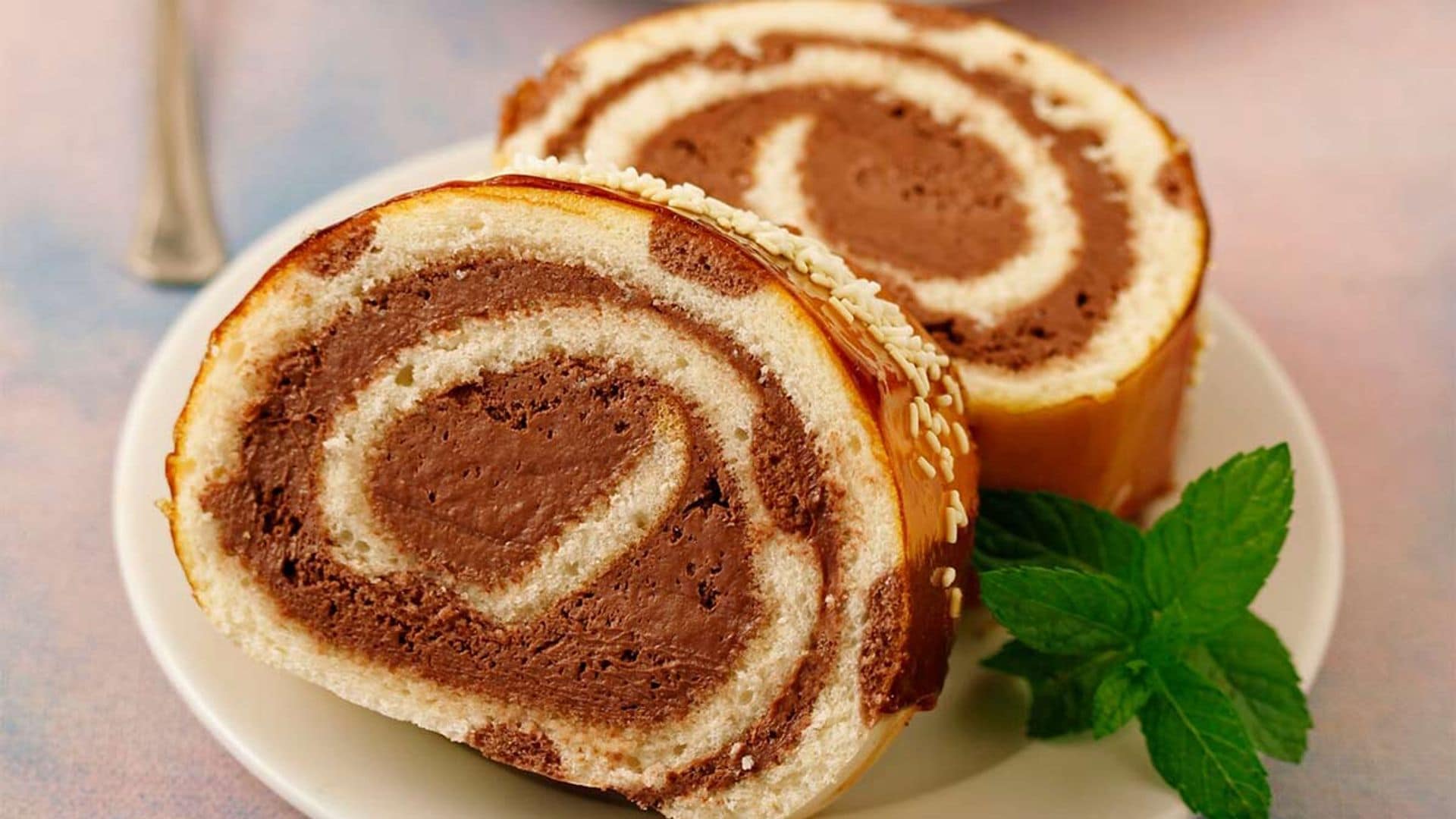 Brazo gitano relleno de trufa de chocolate