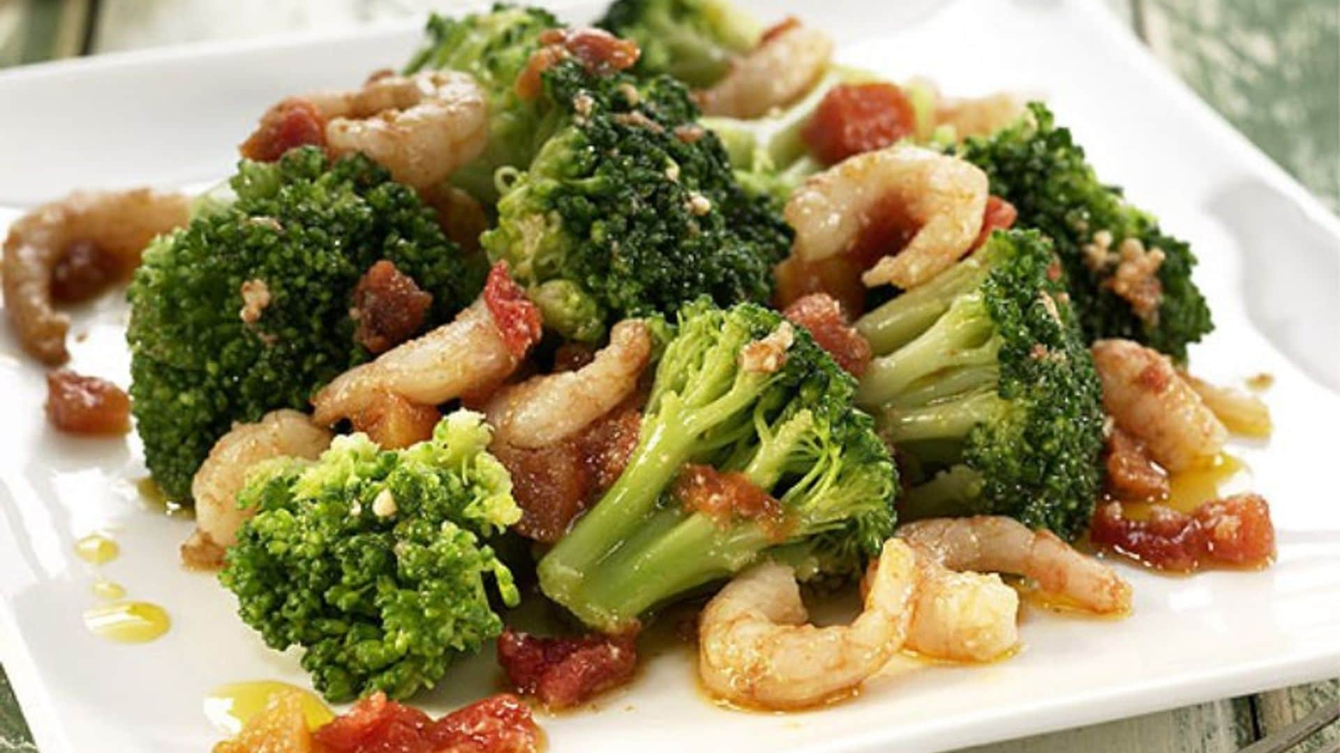 ensalada brocoli camarones