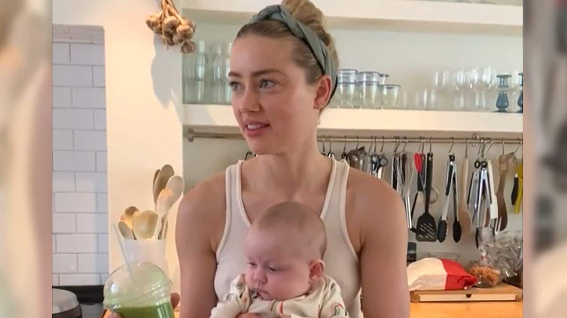 ¡Adorable! Amber Heard presenta a su hija compartiendo su primer vídeo con ella