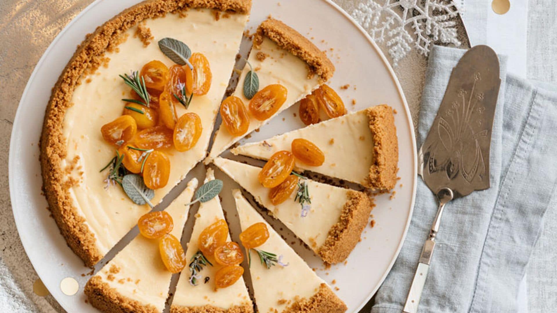 Cheesecake de kumquat sobre base especiada