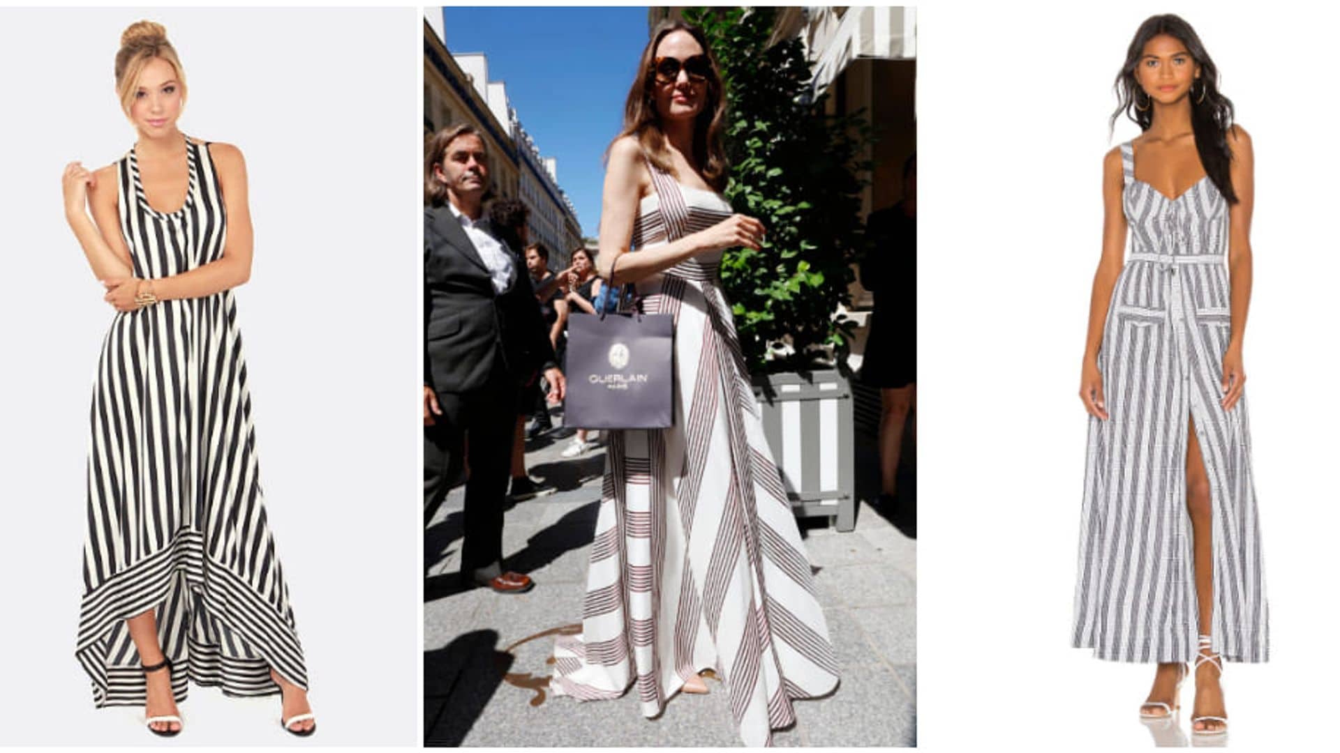 8 maxi vestidos 'black and white' a lo Angelina Jolie