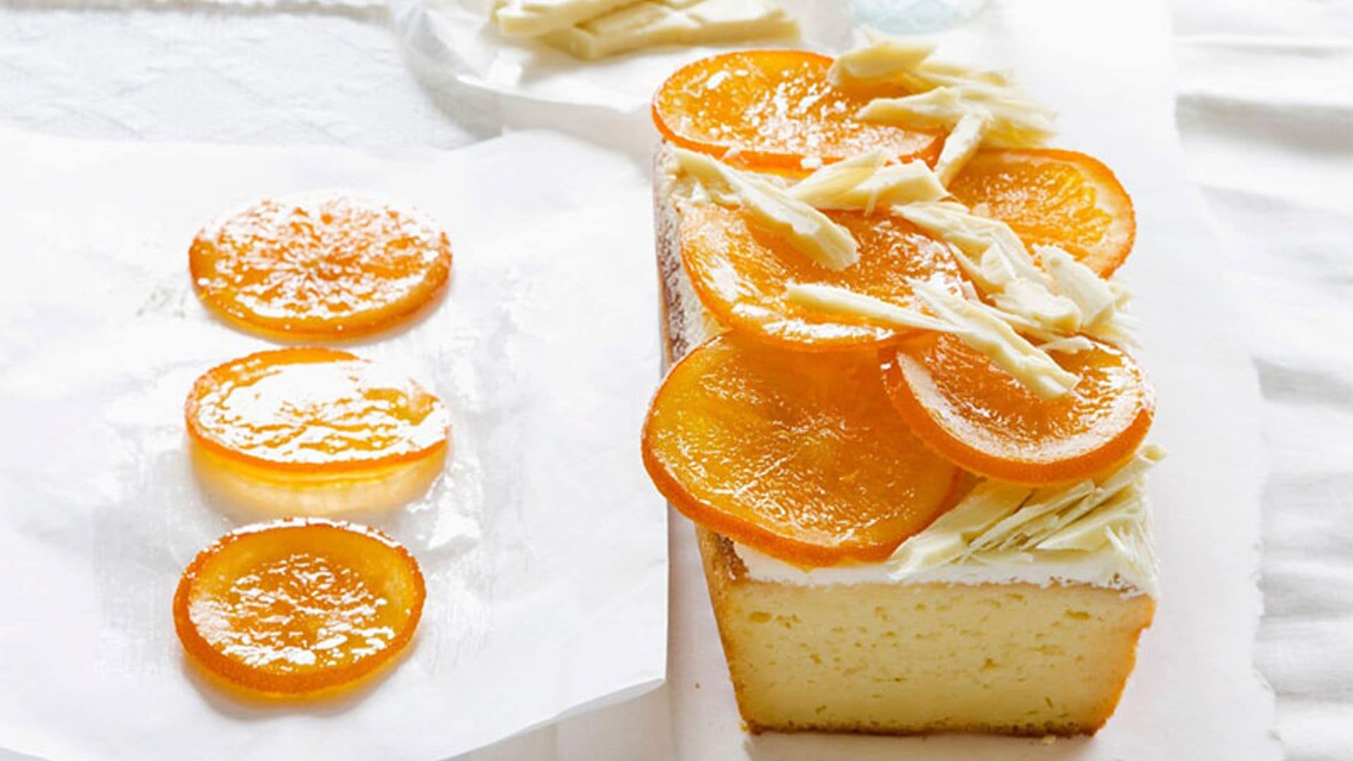 'Cheesecake' de naranja con cobertura de chocolate blanco