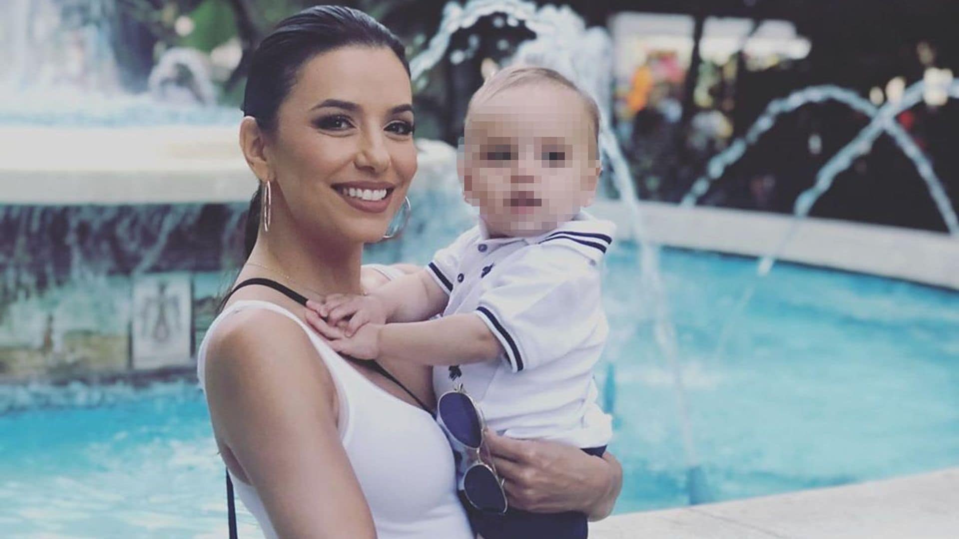 Eva Longoria sumerge a su hijo Santi en las costumbres de España