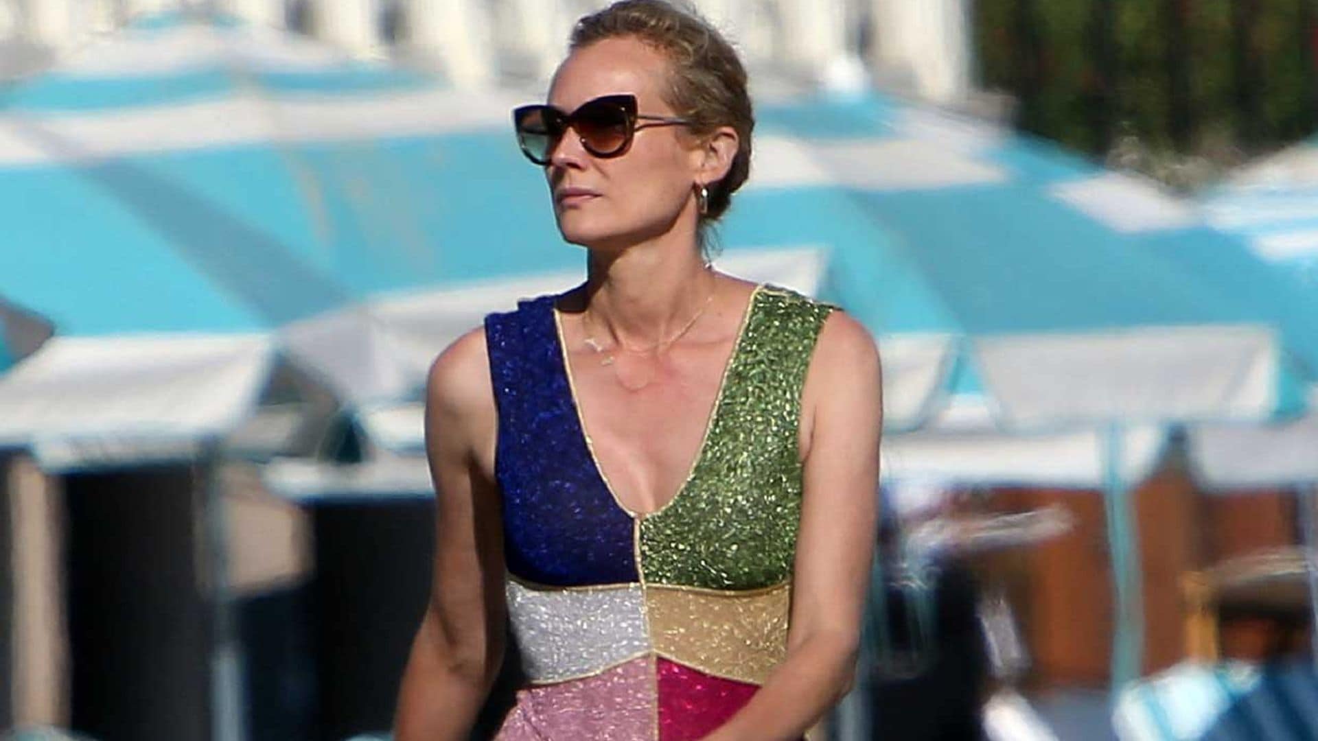 Con un bañador-body multicolor, Diane Kruger sigue siendo la reina de la belleza natural