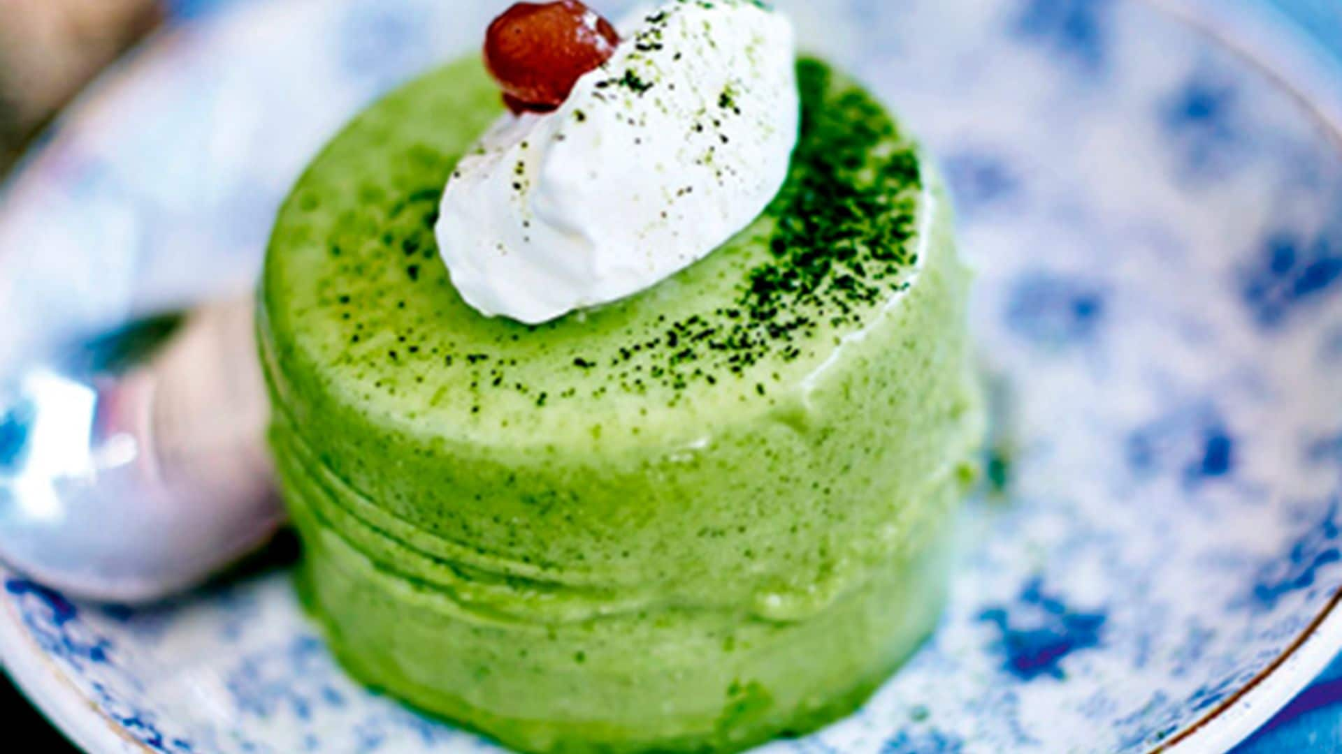 Flan de té matcha