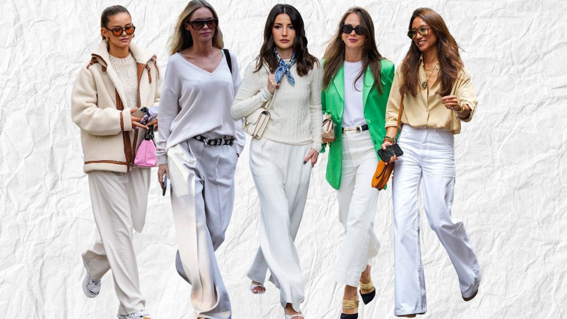 Los diez looks para llevar el pantalón blanco en otoño sin caer en el error