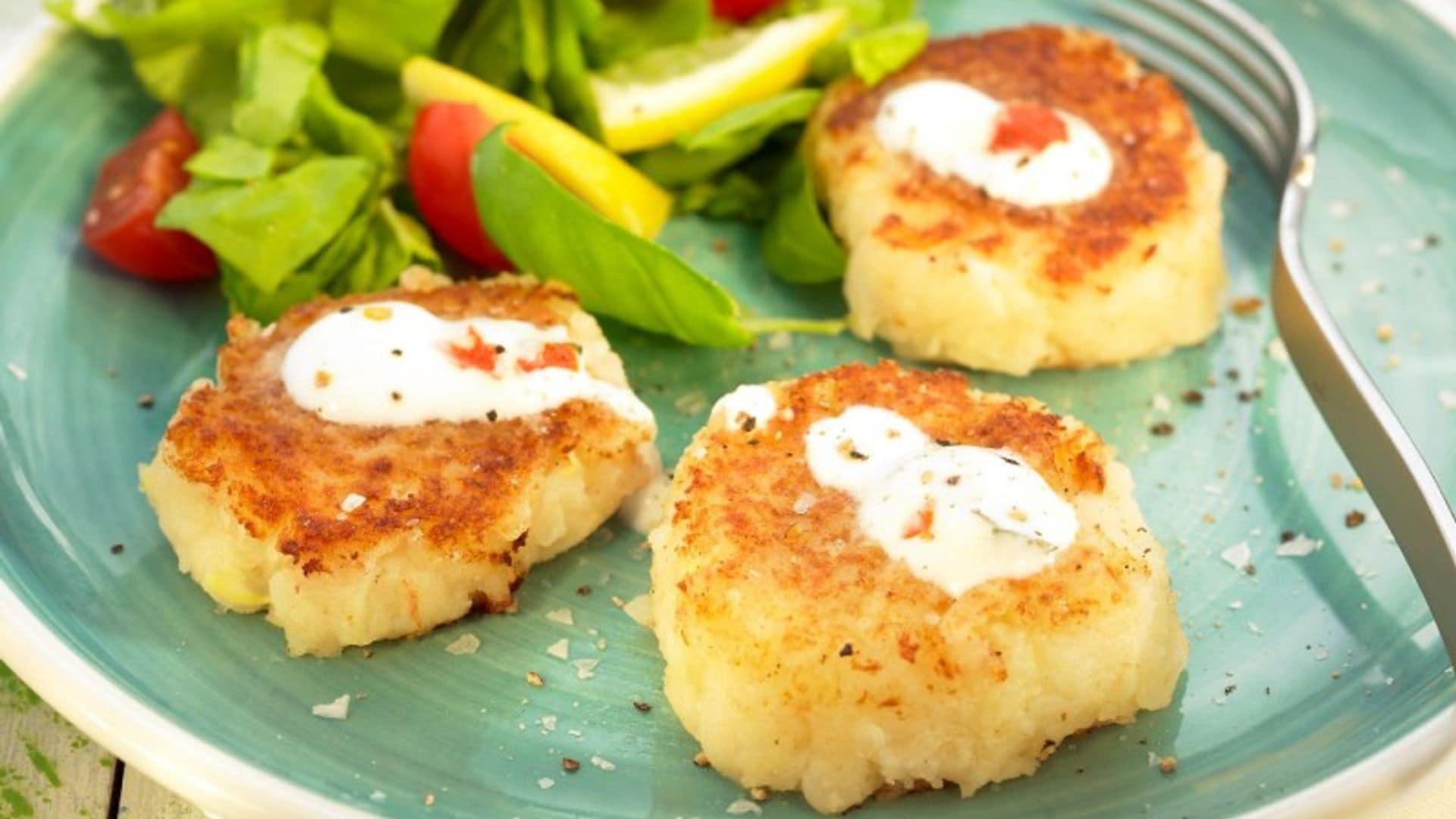 'Mini' hamburguesas de patatas y gambas