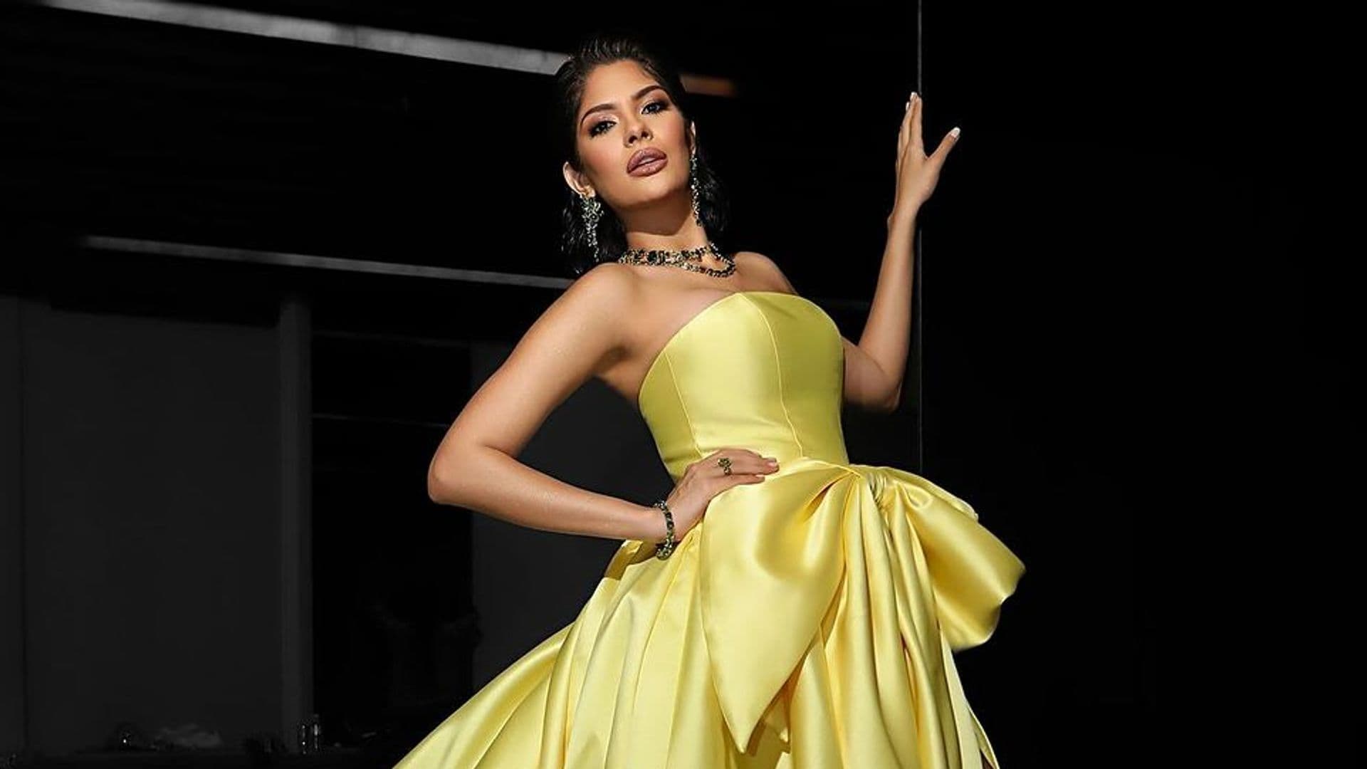 En la recta final de su reinado, Sheynnis Palacios deslumbra en un vestido de diseño latino
