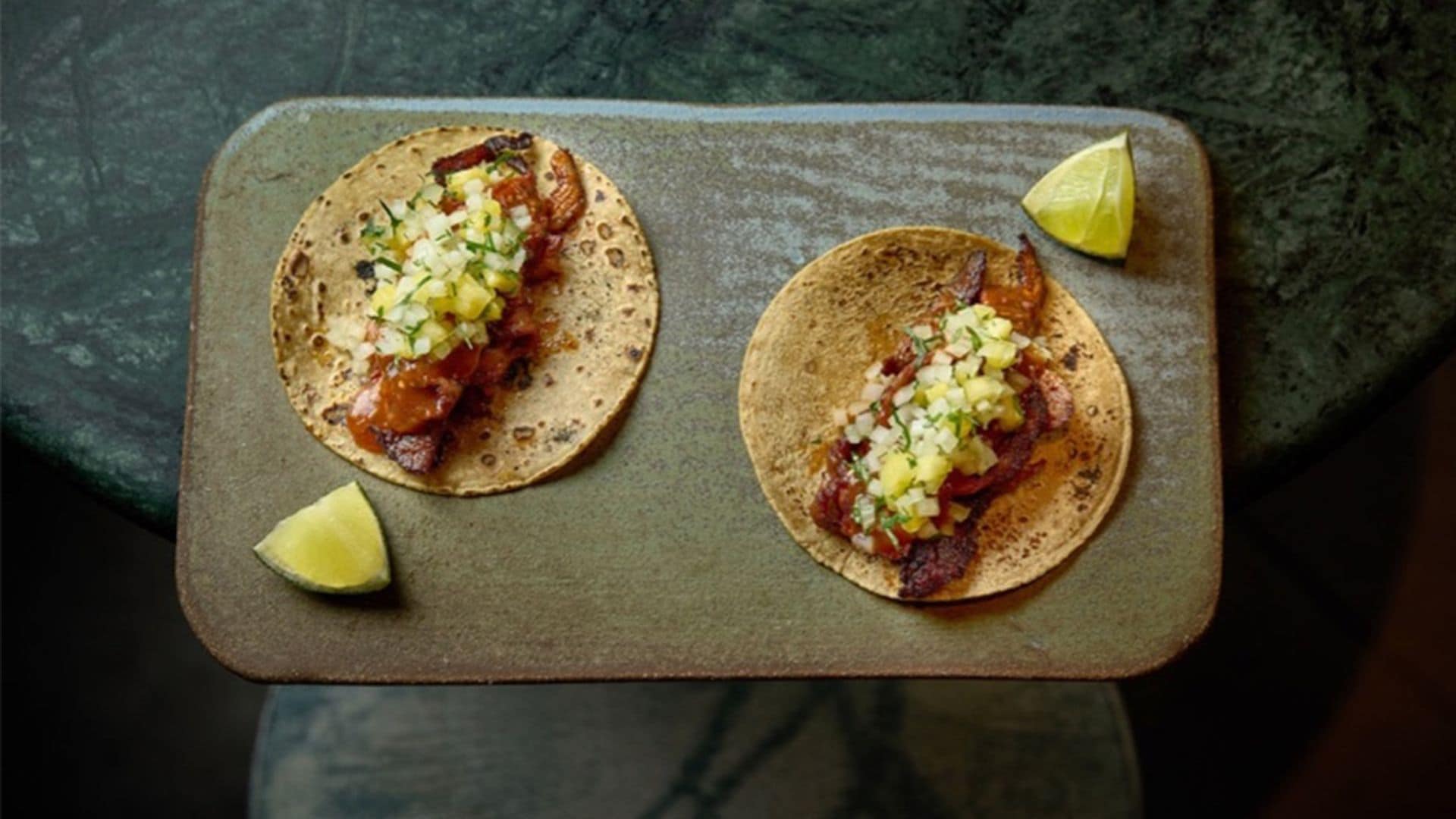 Tacos al pastor de secreto de cerdo ibérico