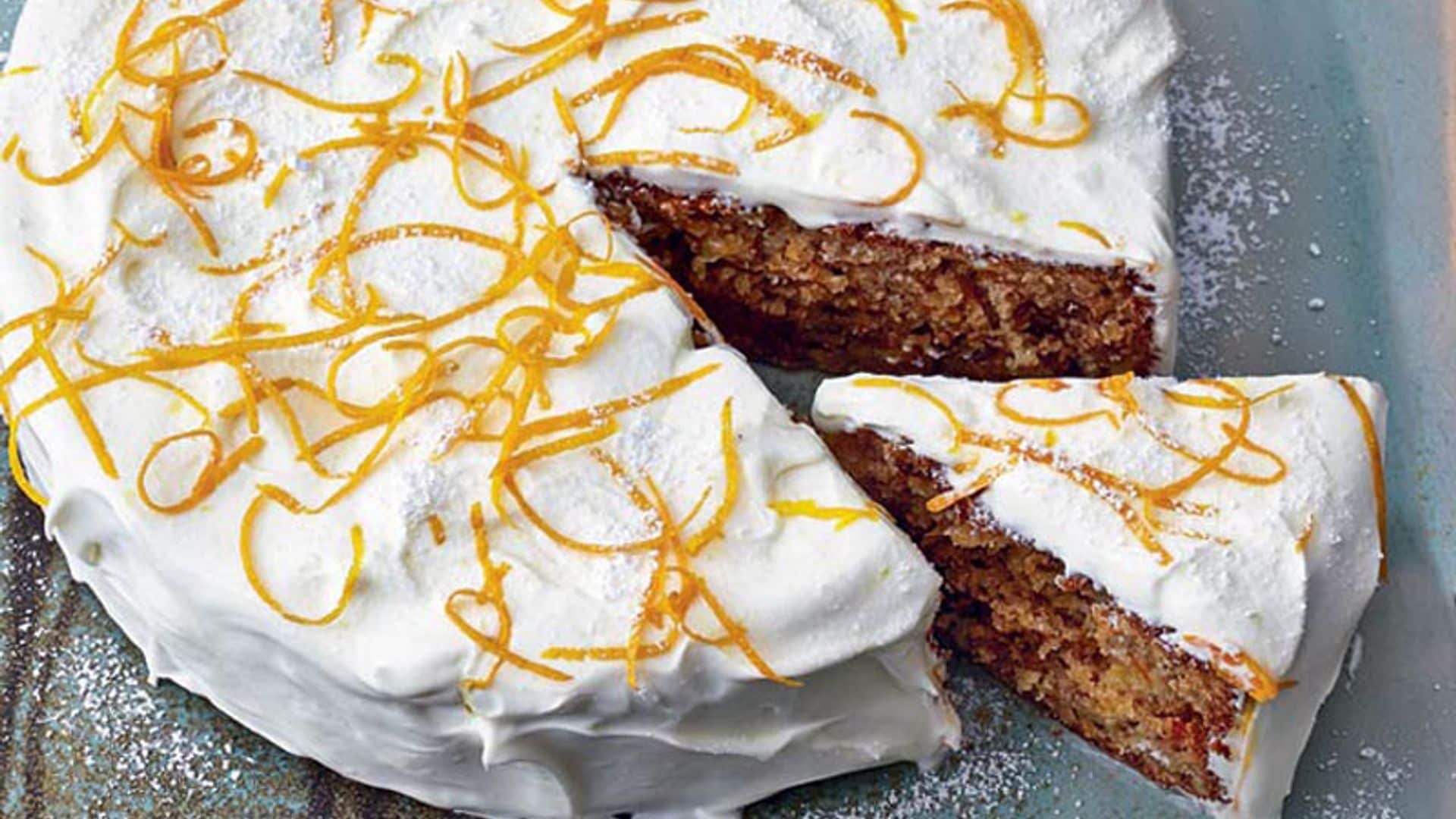 Tarta de zanahoria con naranja confitada