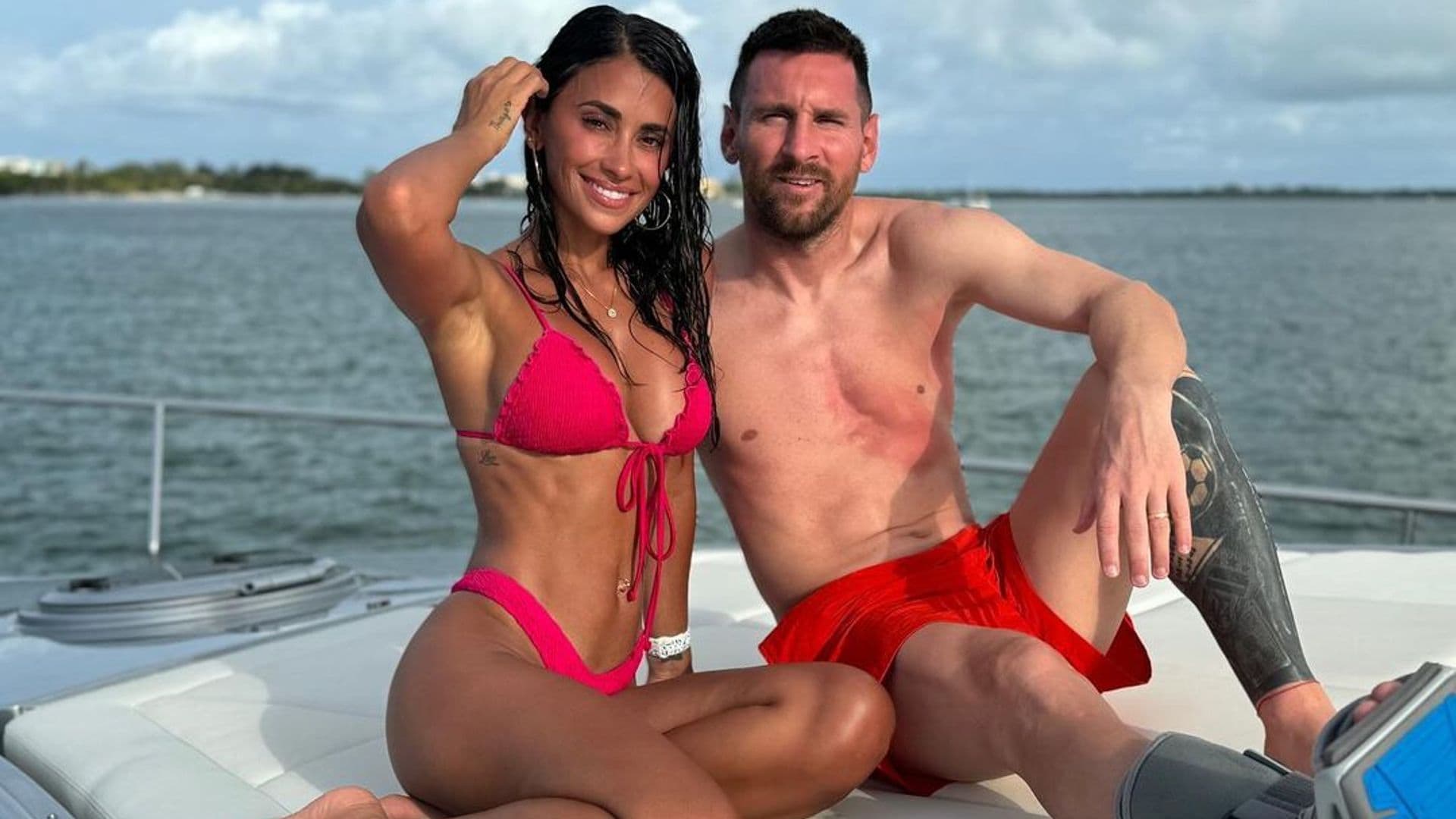 Lionel Messi y Antonela Roccuzzo de vacaciones en Miami, julio 2024