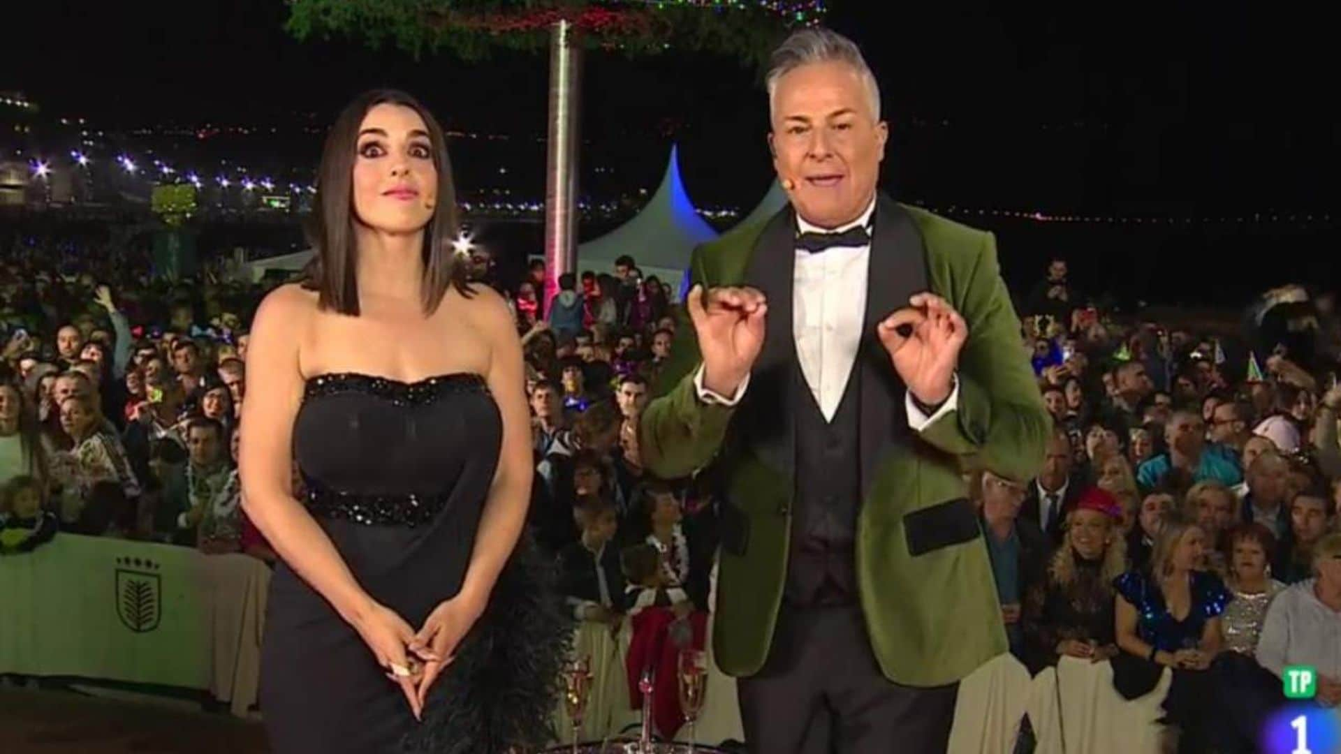 Roberto Herrera y Ruth Lorenzo protagonizan la anécdota durante la retransmisión de las Campanadas en Canarias