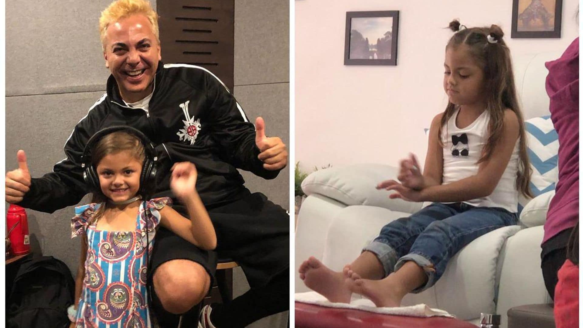 Rafaela, la hija de Cristian Castro, es lo más adorable en el salón de belleza con su manicura