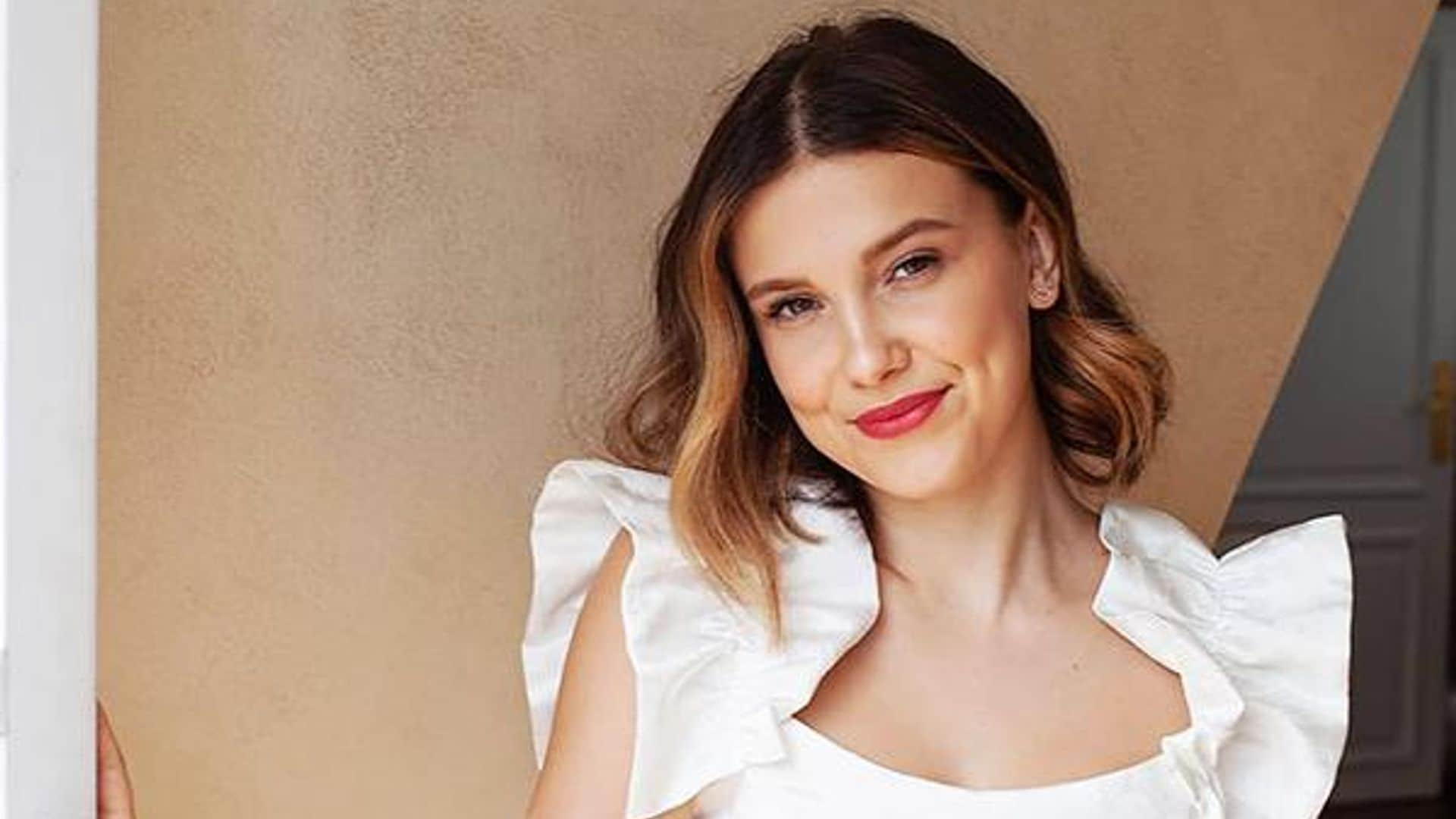 millie bobby brown cuanto cambio serie11 blanco