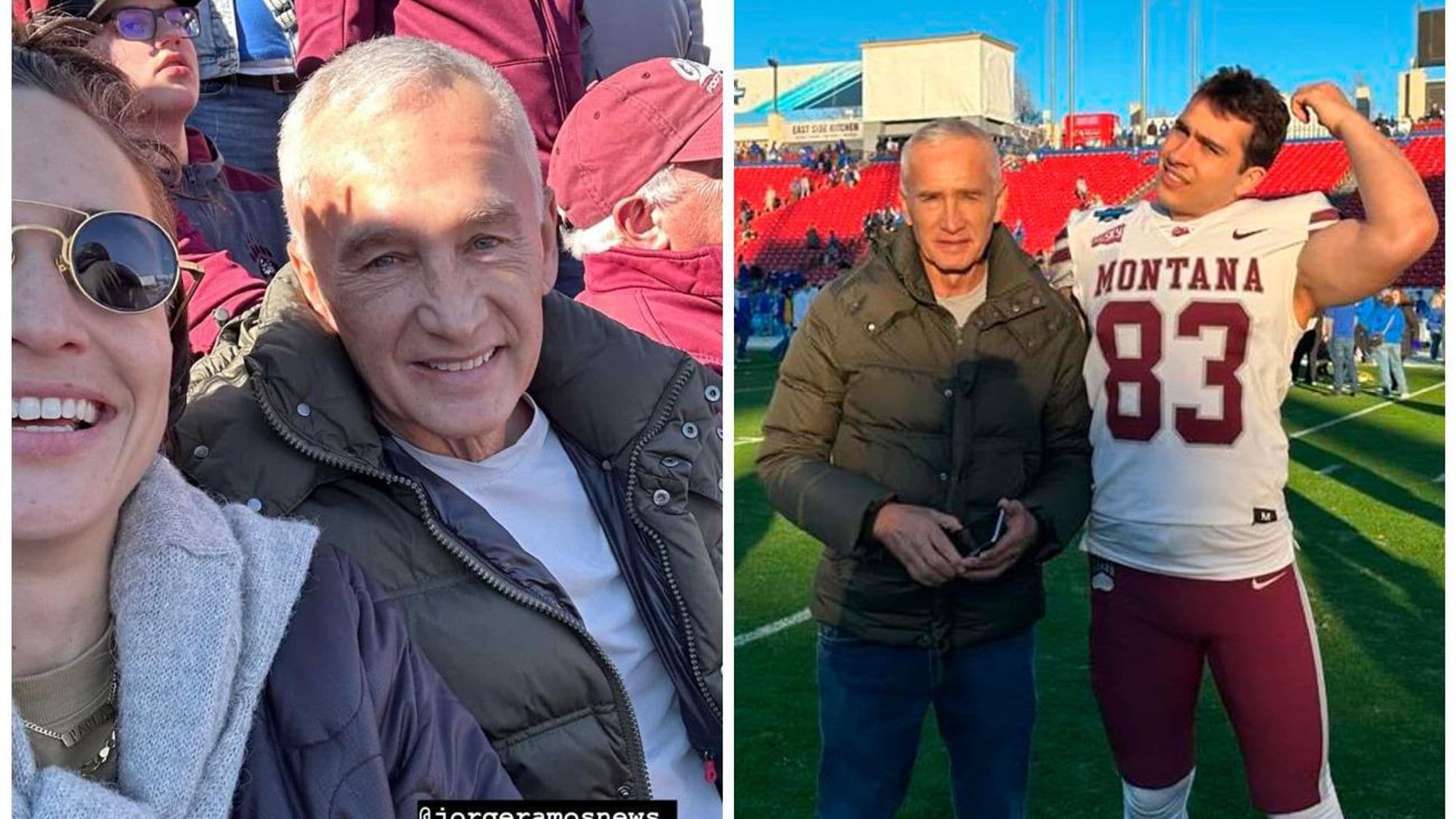 Jorge Ramos y su hija Paola apoyan a Nico en su partido de fútbol americano