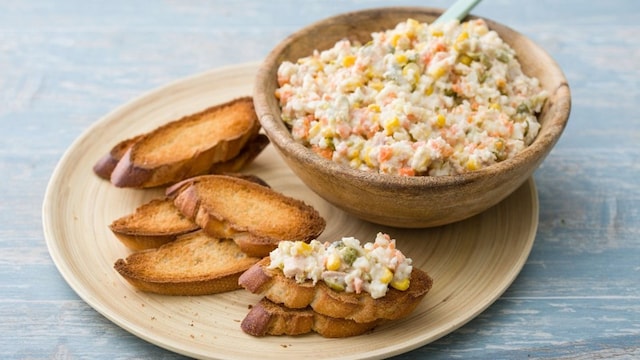 tostas ensaladilla maiz thermomix