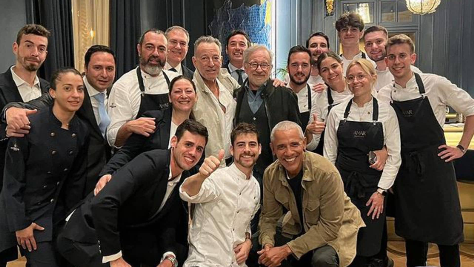 Conocemos el menú de la impresionante cena de Obama, Spielberg y Springsteen en Barcelona con ¡más de 10 platos!