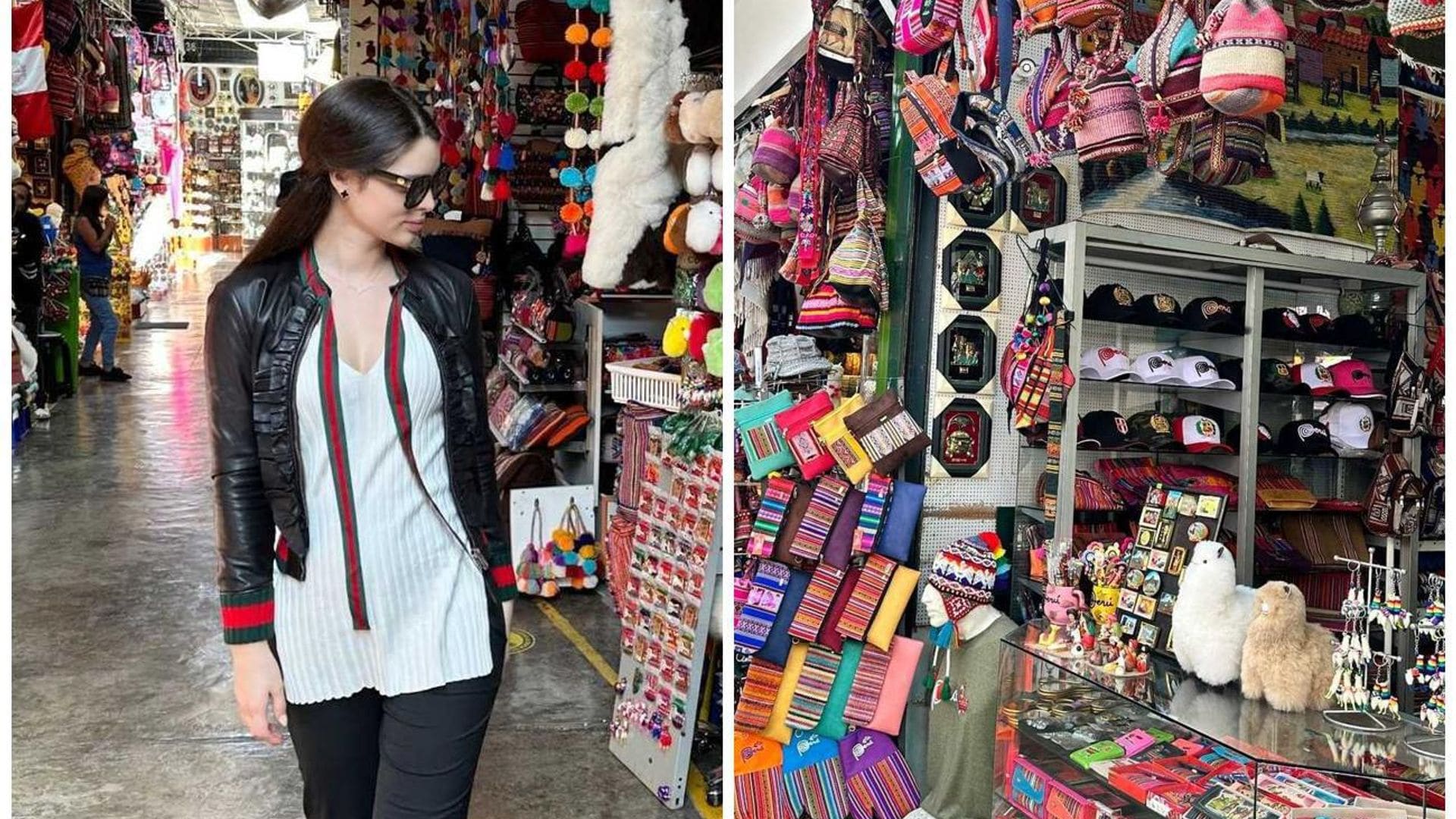 Nadia Ferreira queda fascinada al recorrer un mercado de artesanías en Perú