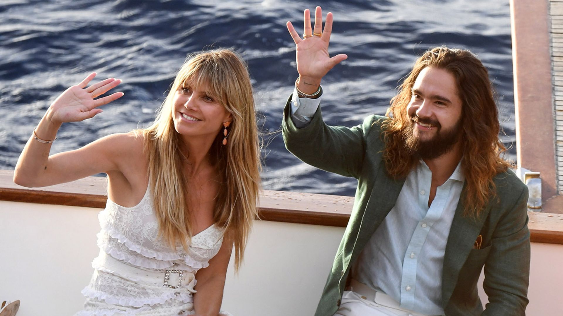 Heidi Klum y Tom Kaulitz celebran su luna miel con un maxi tobogán hinchable