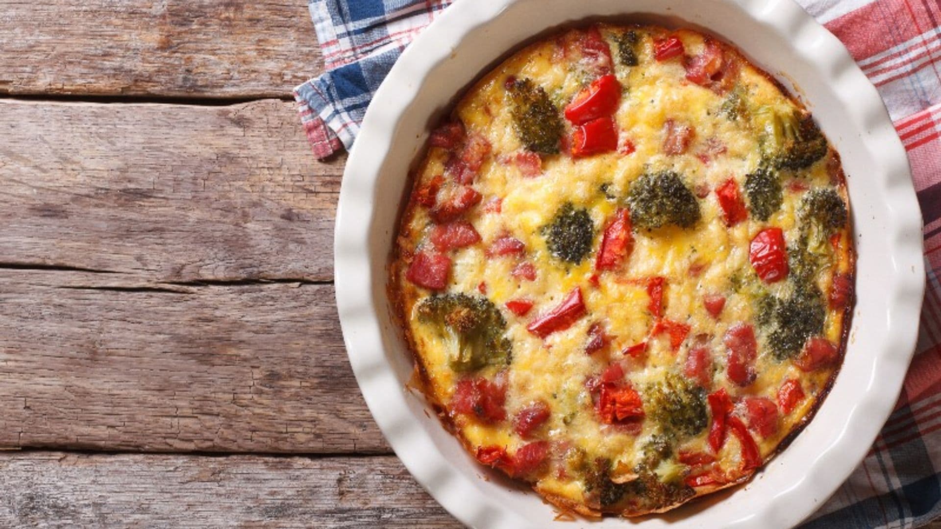 'Quiche' de brócoli y tomates cherry