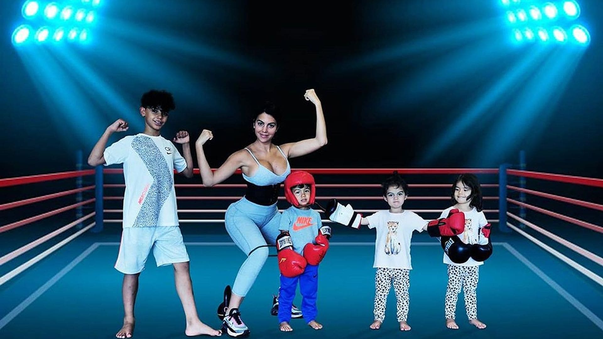 Georgina Rodríguez felicita a Cristiano Jr. con esta inesperada foto familiar ¡en el ring!