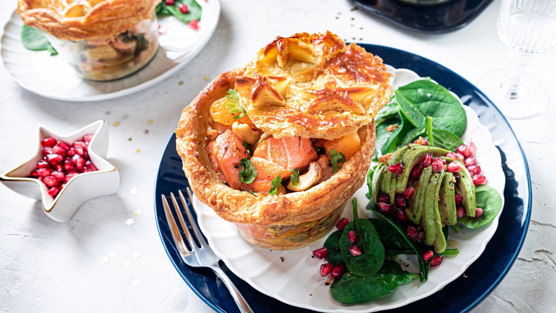 Pastel de salmón y clementinas